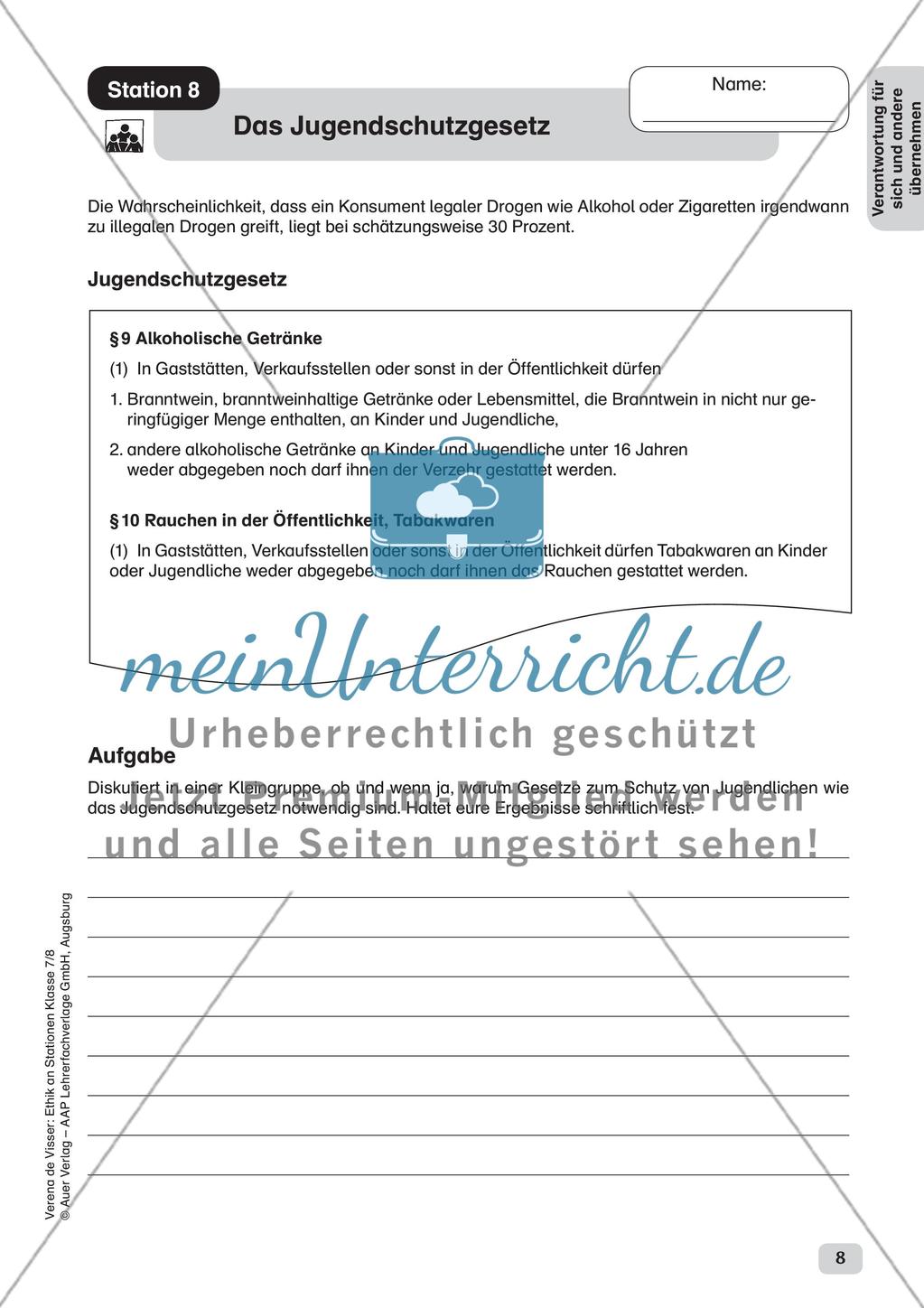Ethik an Stationen: Verantwortungsübernahme für sich und andere Preview 10