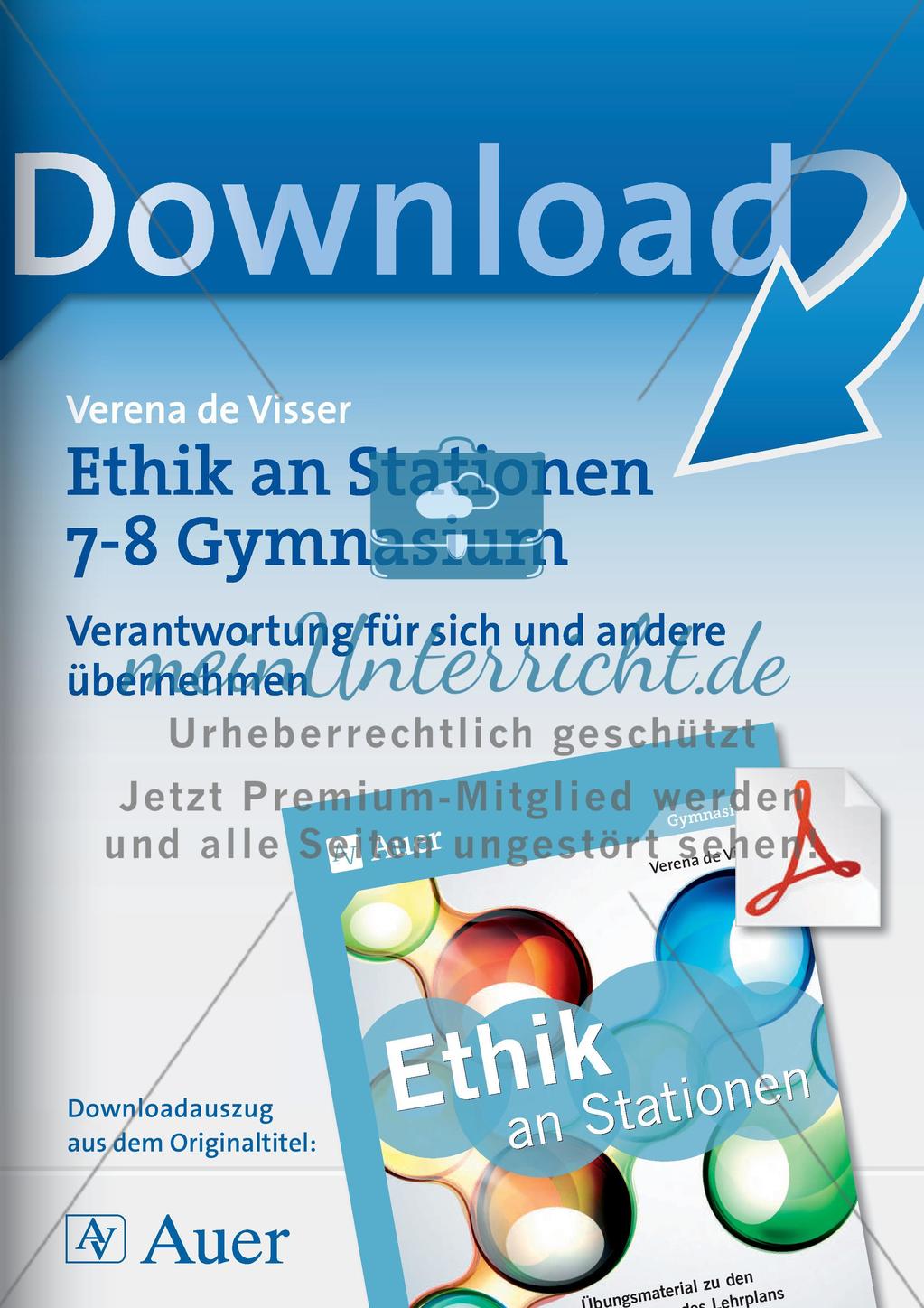 Ethik an Stationen: Verantwortungsübernahme für sich und andere Preview 1