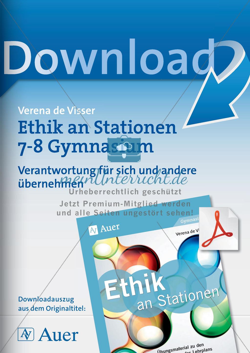 Ethik an Stationen: Verantwortungsübernahme für sich und andere Preview 1
