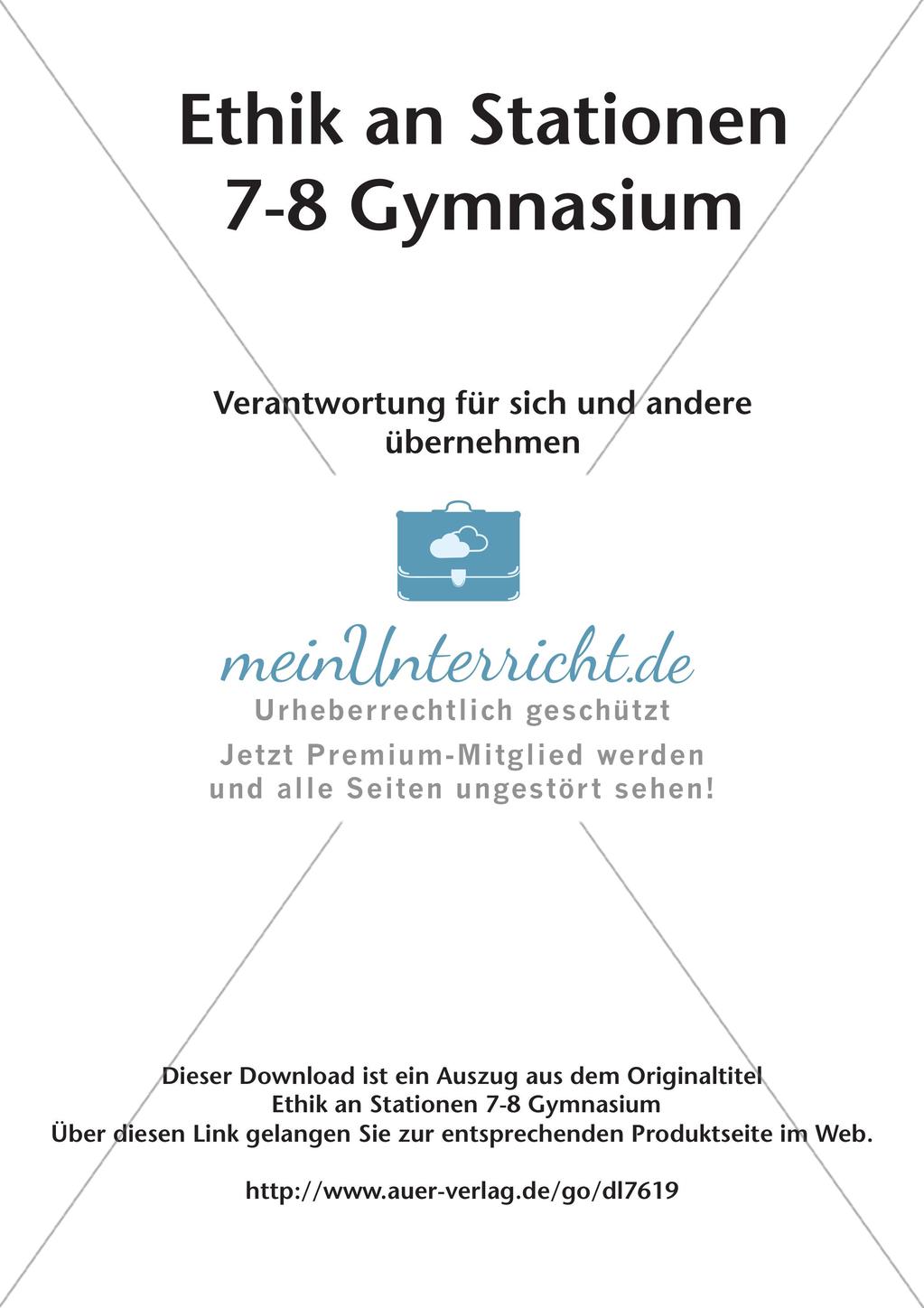 Ethik an Stationen: Verantwortungsübernahme für sich und andere Preview 2