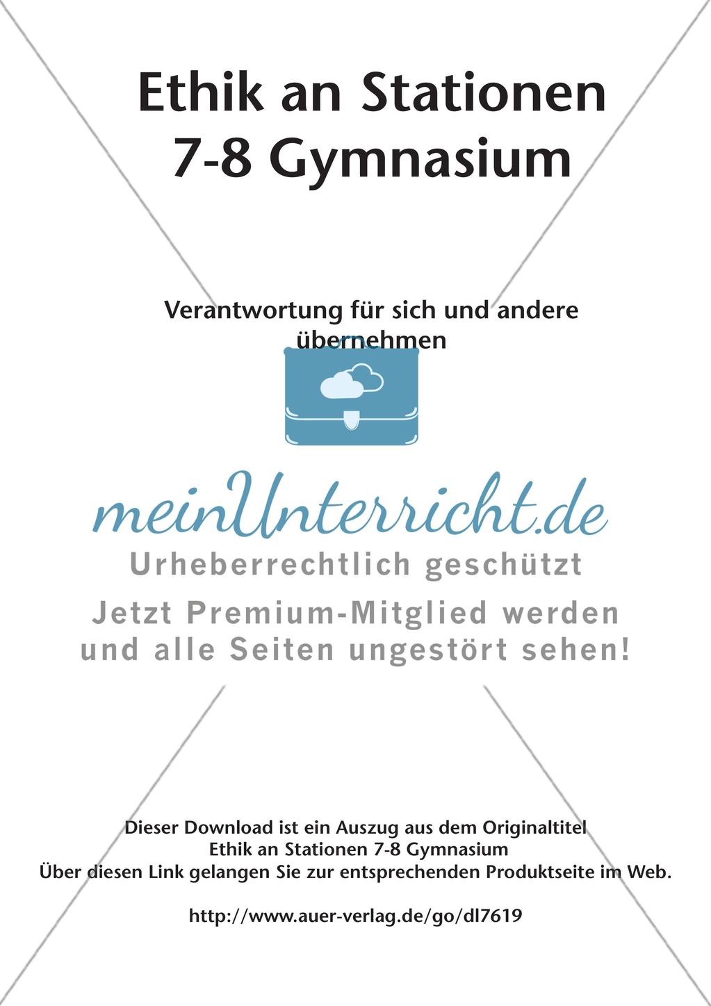 Ethik an Stationen: Verantwortungsübernahme für sich und andere Preview 2