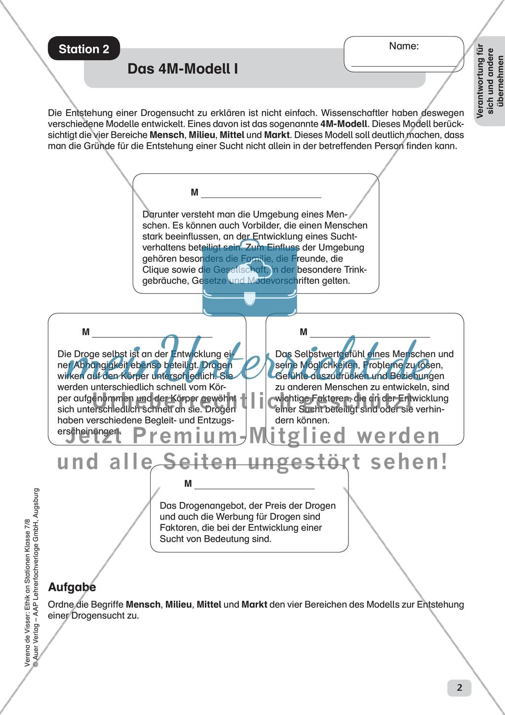 Ethik an Stationen: Verantwortungsübernahme für sich und andere Preview 4