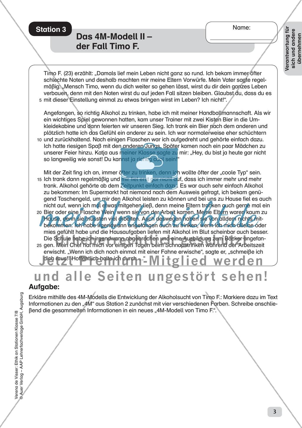 Ethik an Stationen: Verantwortungsübernahme für sich und andere Preview 5