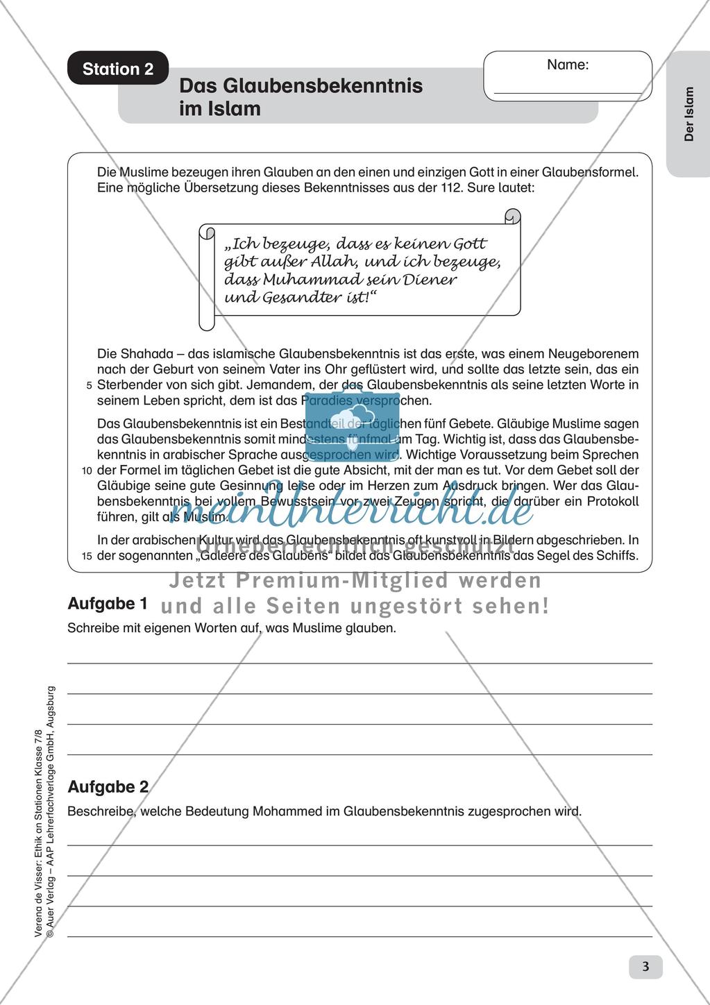 Ethik an Stationen: Der Islam Preview 5