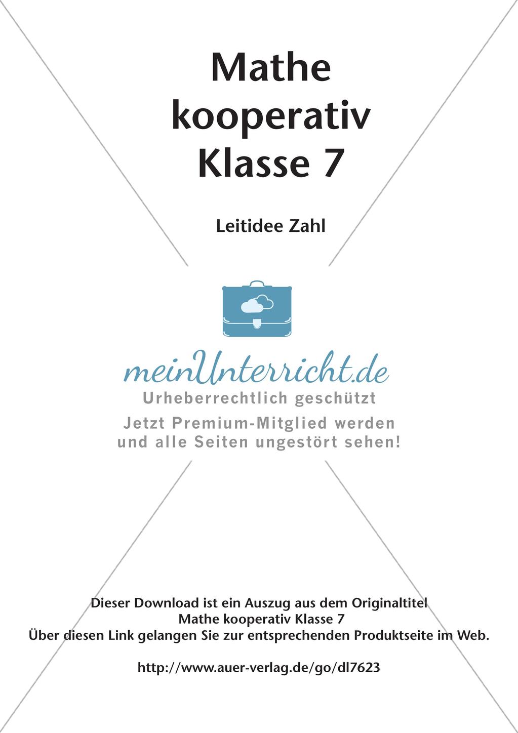 Kooperative Methoden - Rationale Zahlen Preview 2