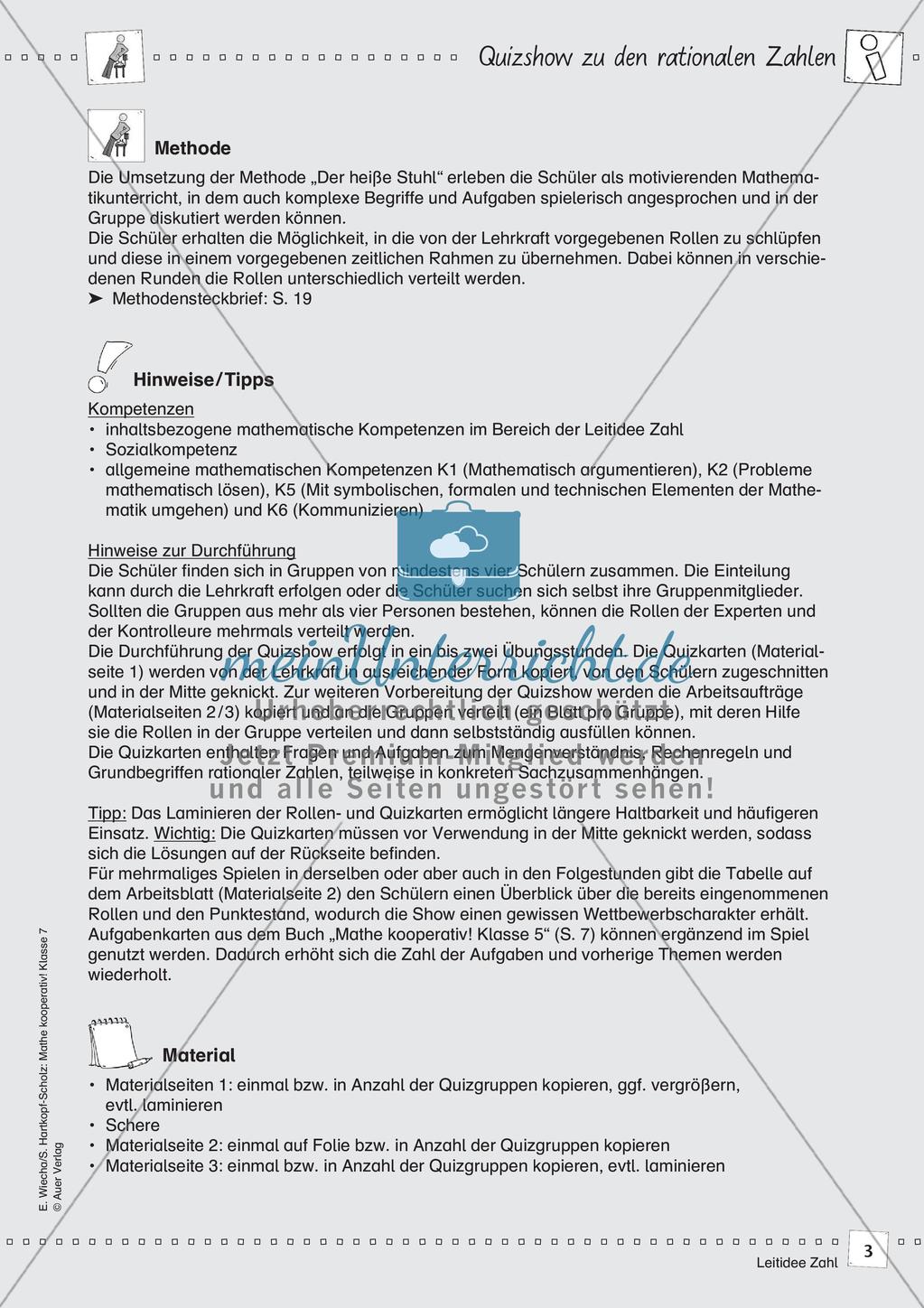 Kooperative Methoden - Rationale Zahlen Preview 5