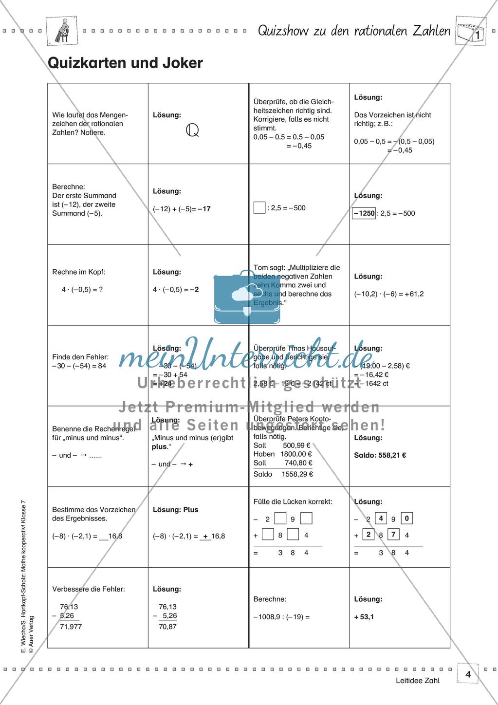 Kooperative Methoden - Rationale Zahlen Preview 6