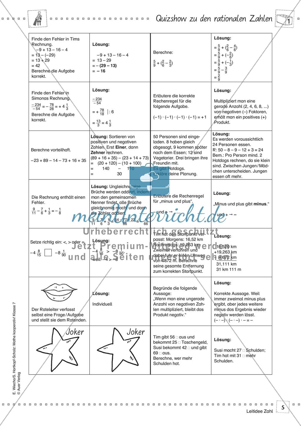 Kooperative Methoden - Rationale Zahlen Preview 7