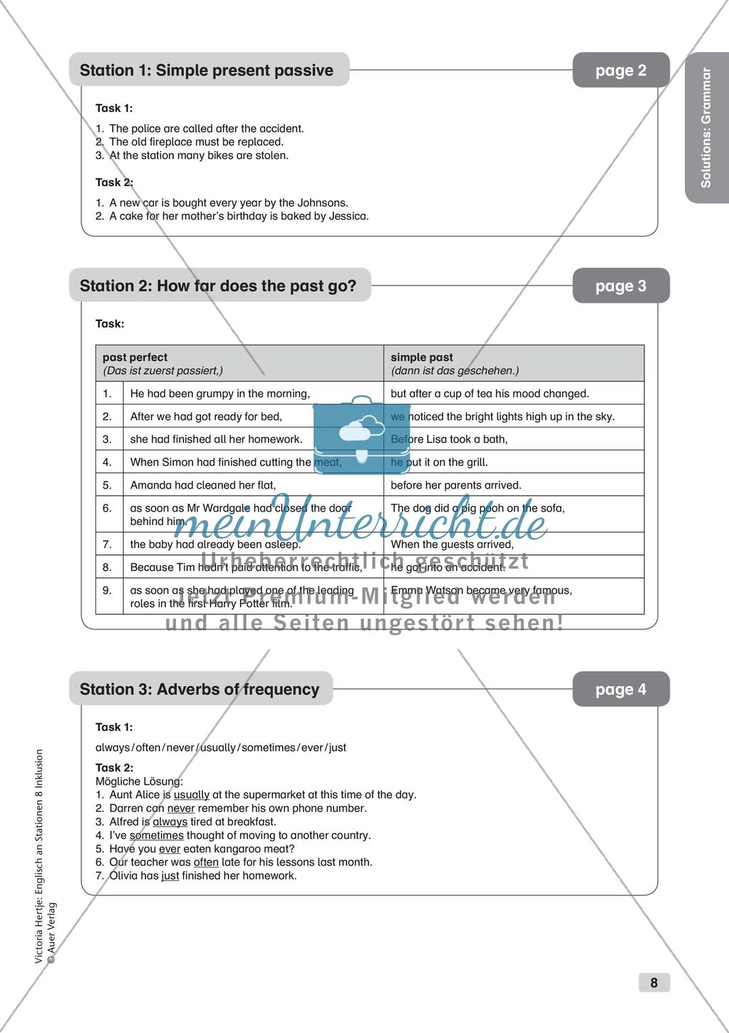 Stationenarbeit: Grammatik Preview 10