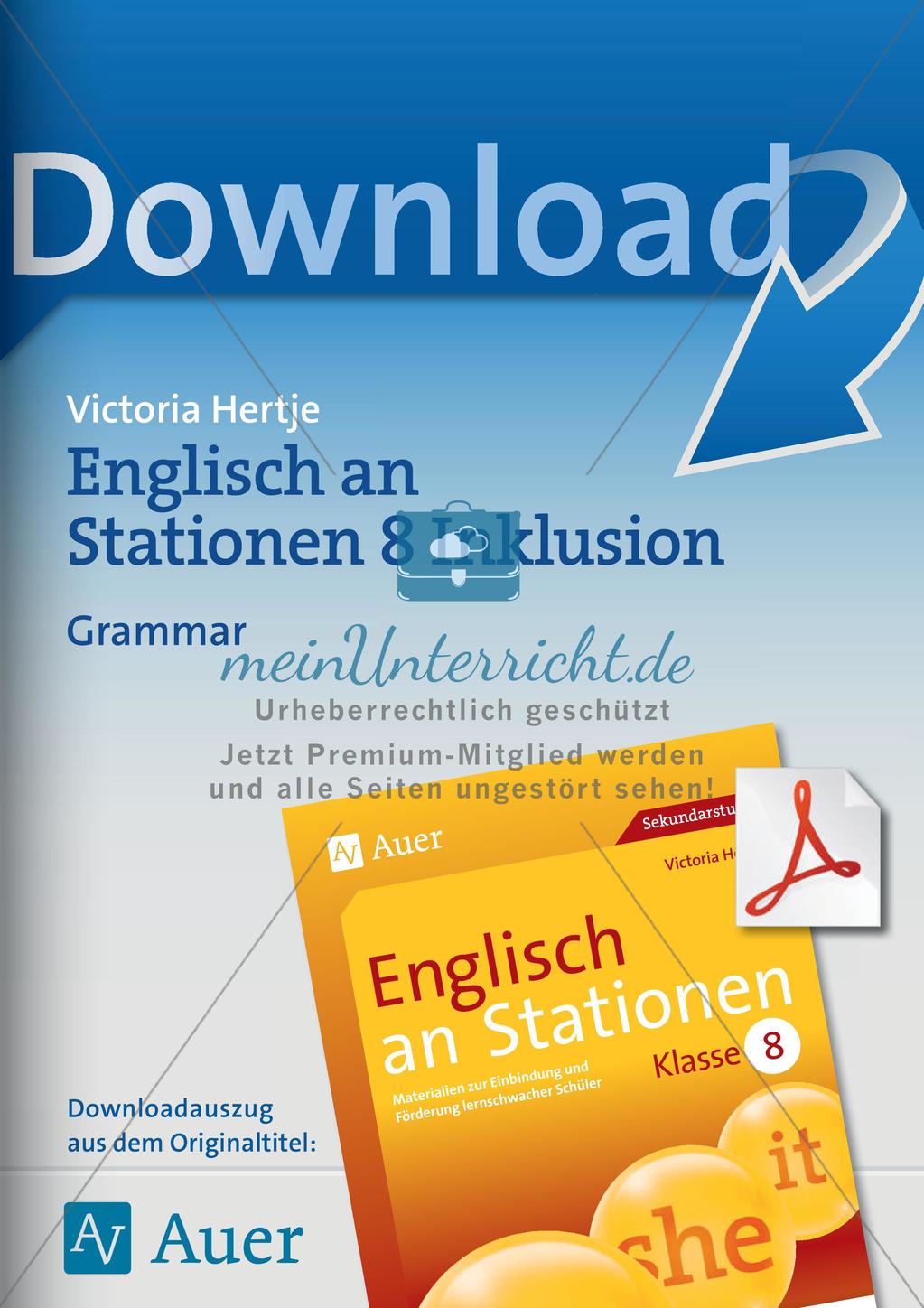 Stationenarbeit: Grammatik Preview 1