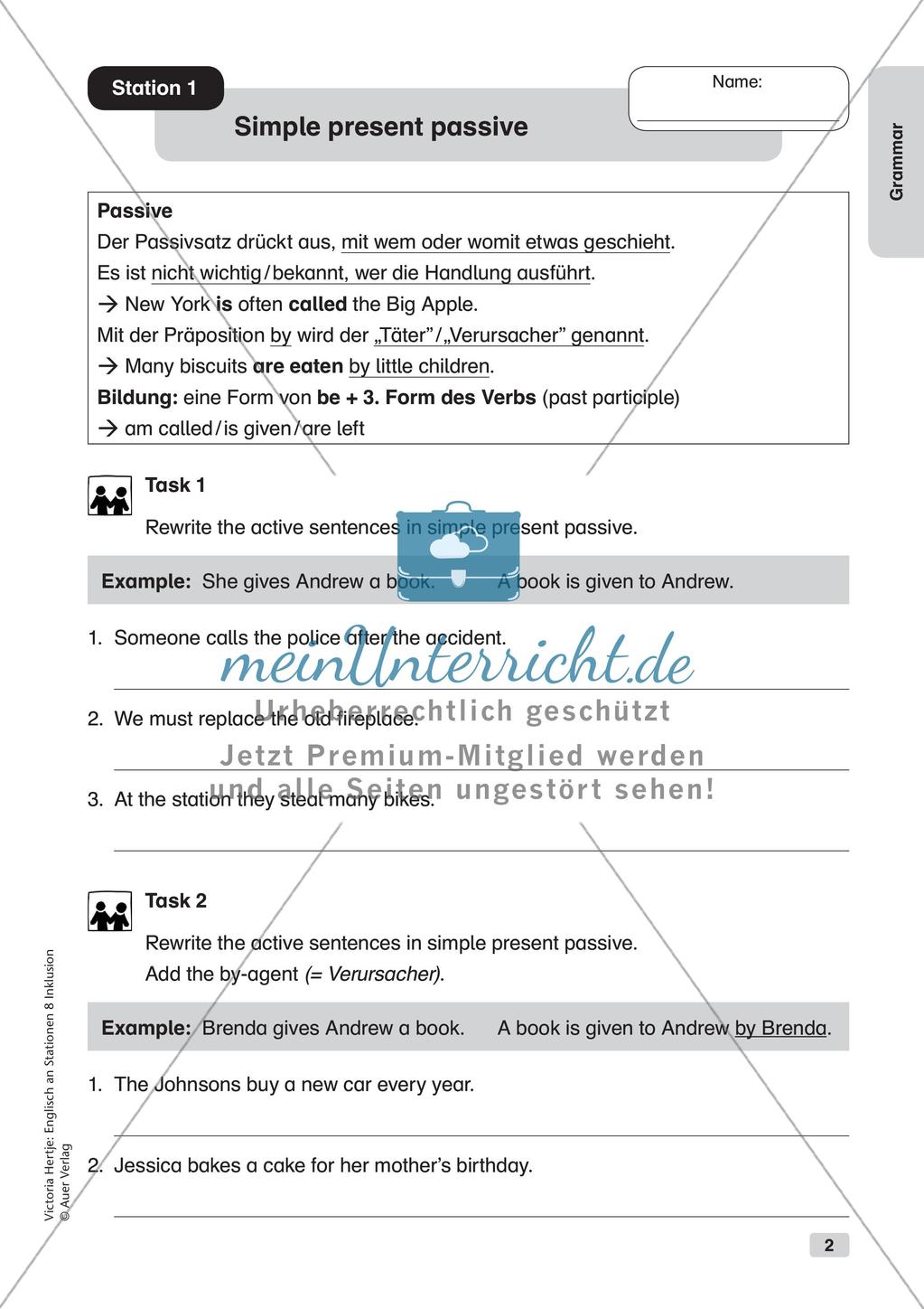 Stationenarbeit: Grammatik Preview 4