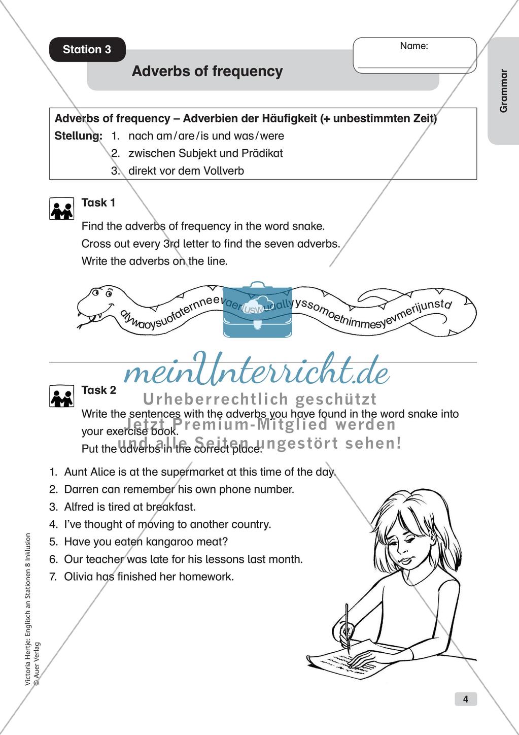Stationenarbeit: Grammatik Preview 6