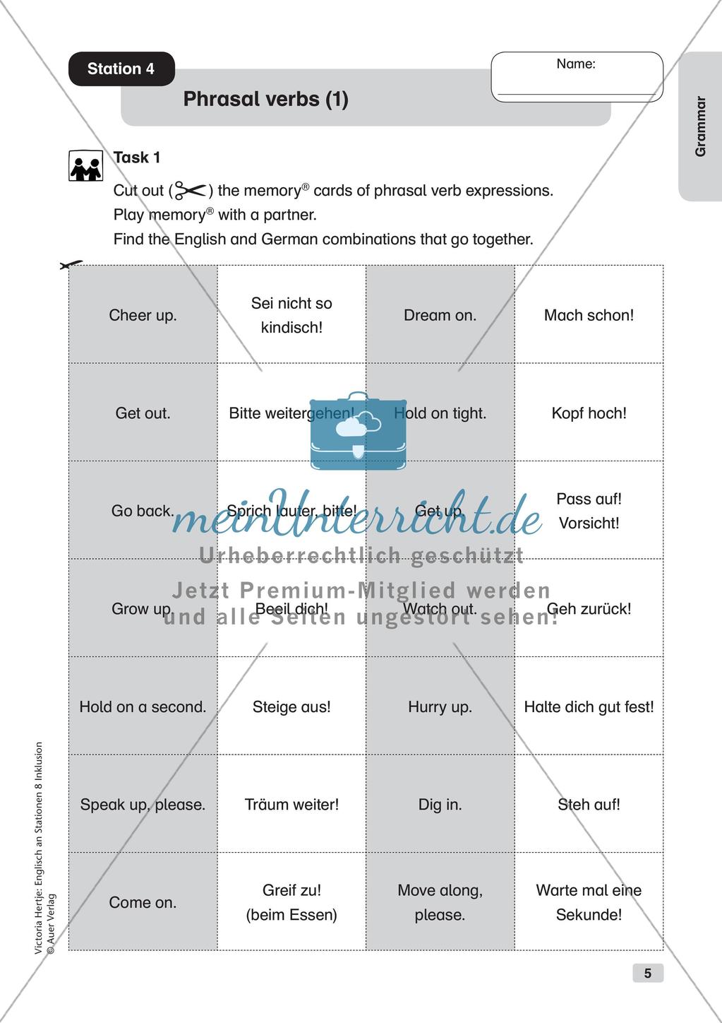 Stationenarbeit: Grammatik Preview 7