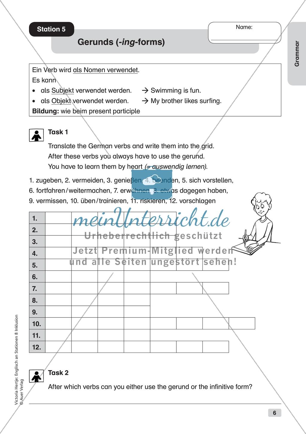 Stationenarbeit: Grammatik Preview 8