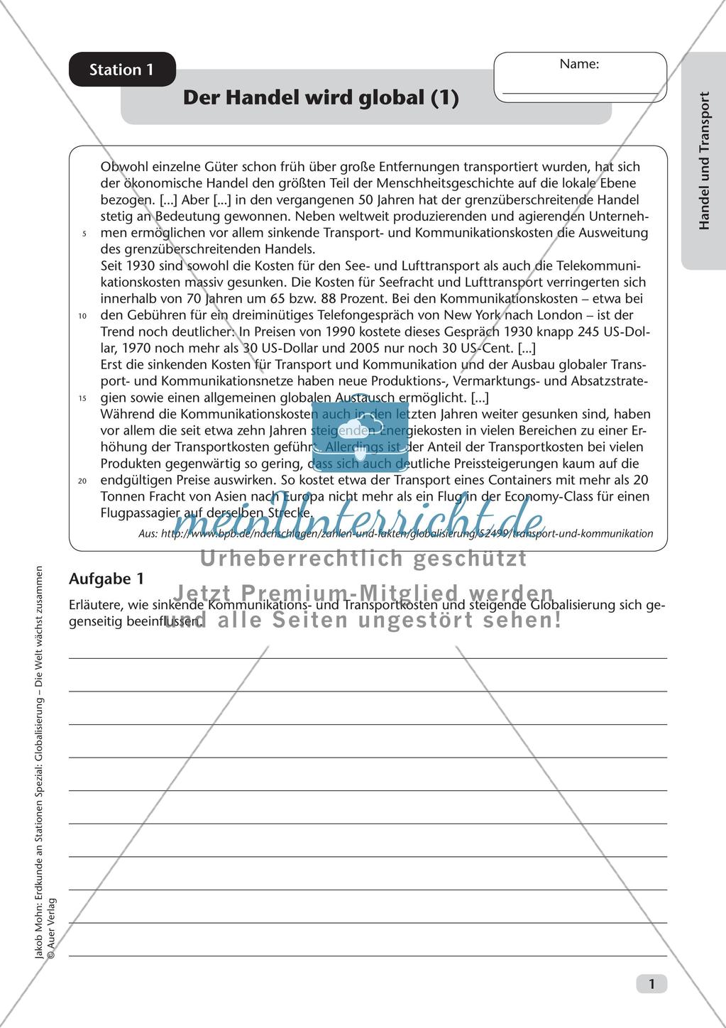 Globalisierung: Handel und Transport Preview 3
