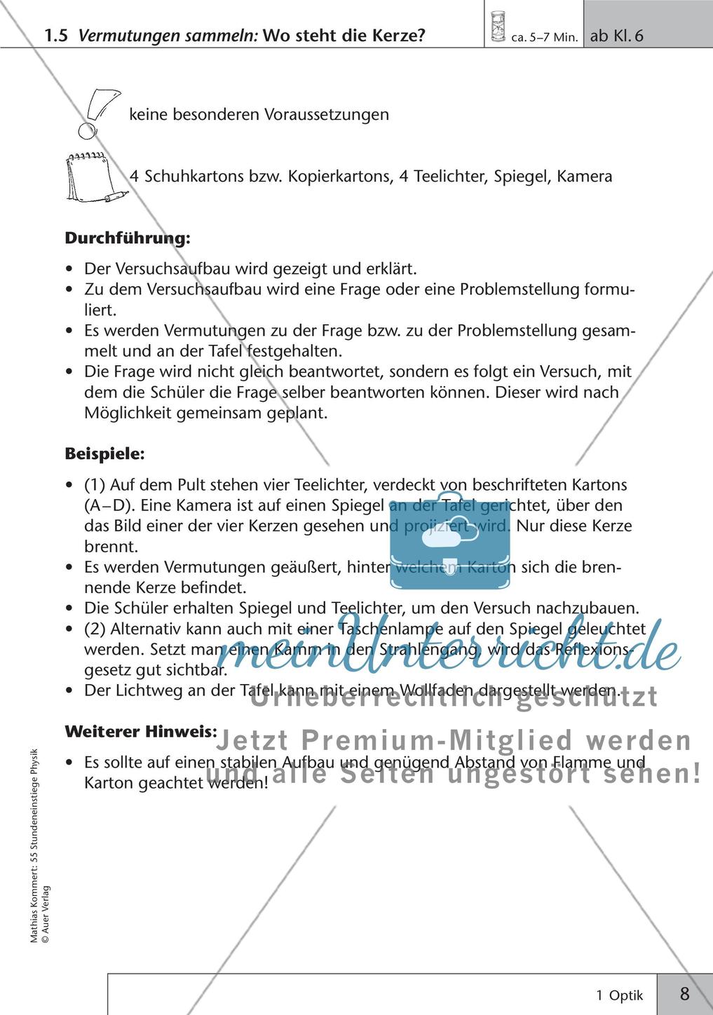 Stundeneinstiege: Optik Preview 10