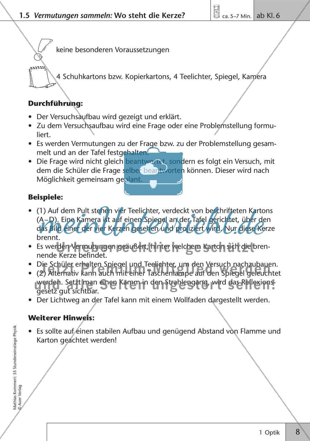 Stundeneinstiege: Optik Preview 10