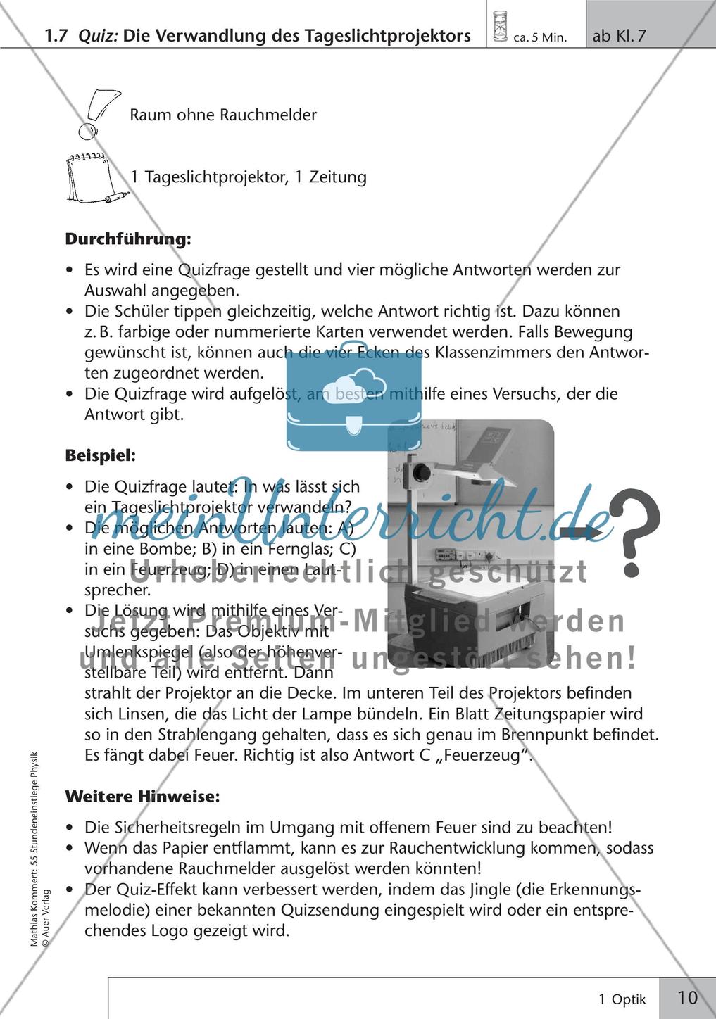 Stundeneinstiege: Optik Preview 12