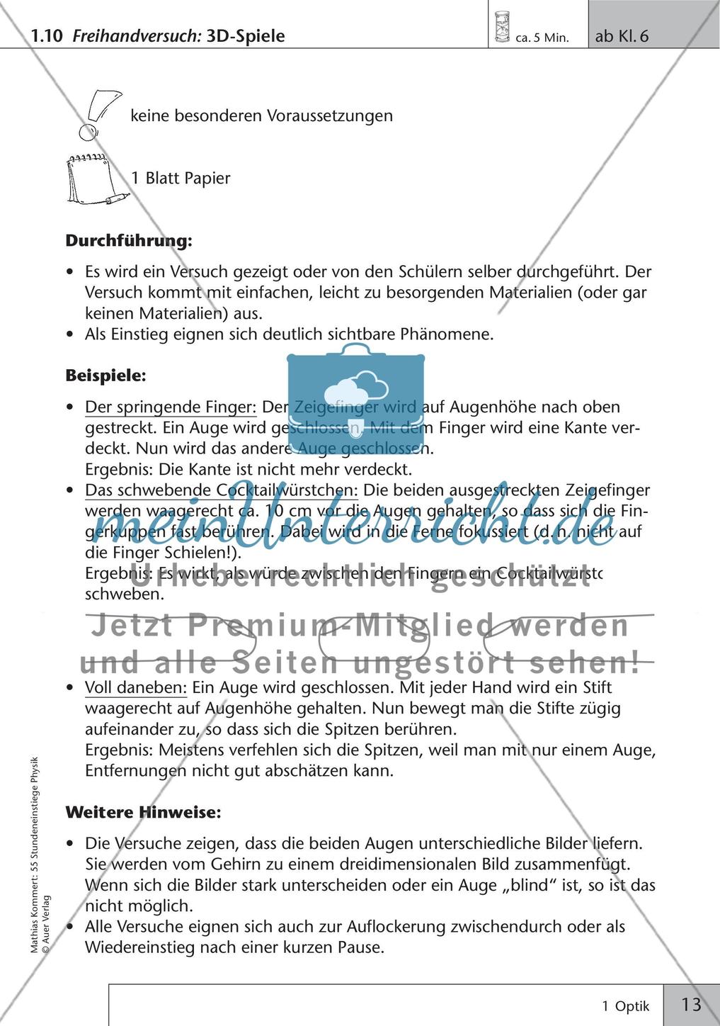 Stundeneinstiege: Optik Preview 15