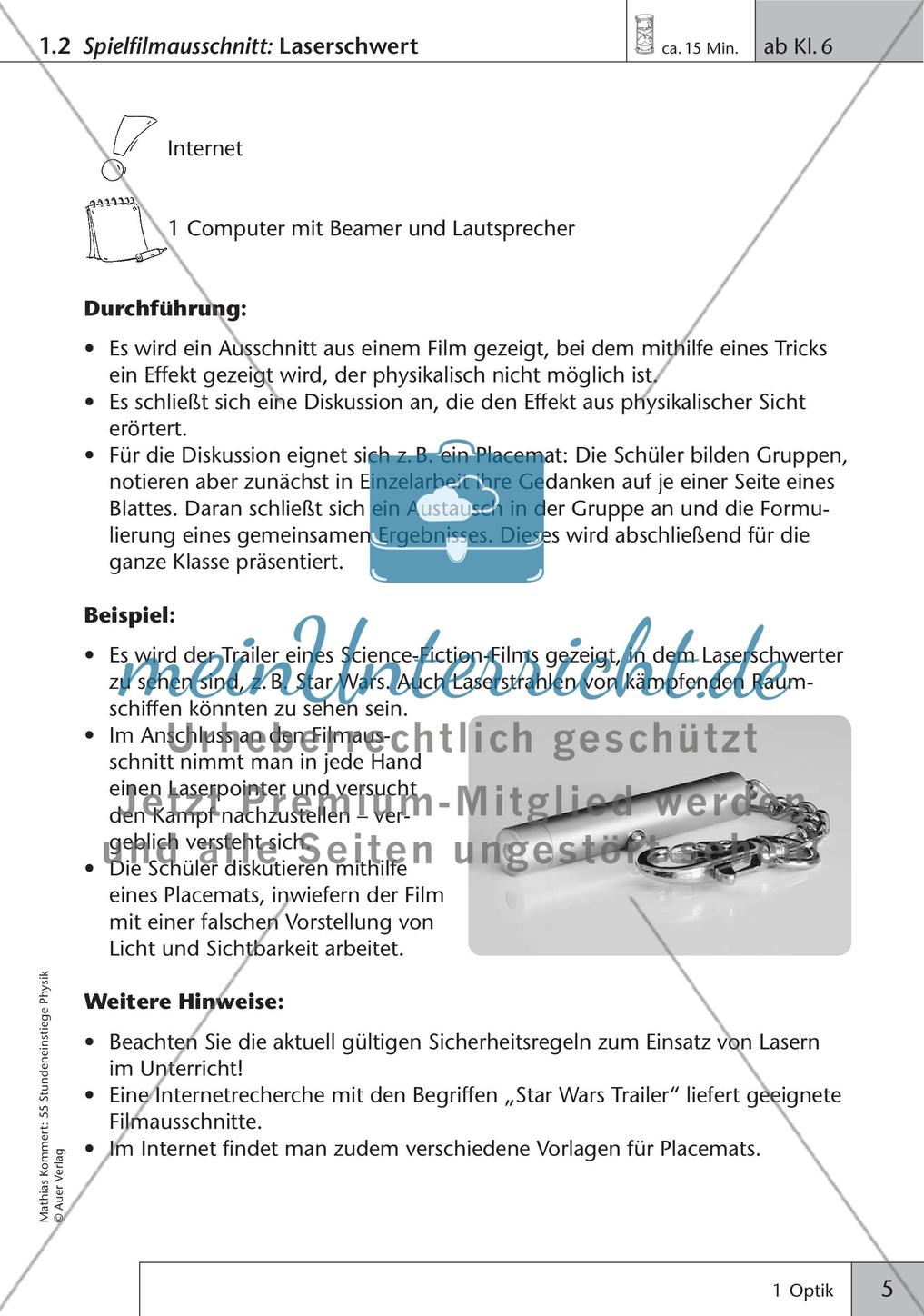 Stundeneinstiege: Optik Preview 7