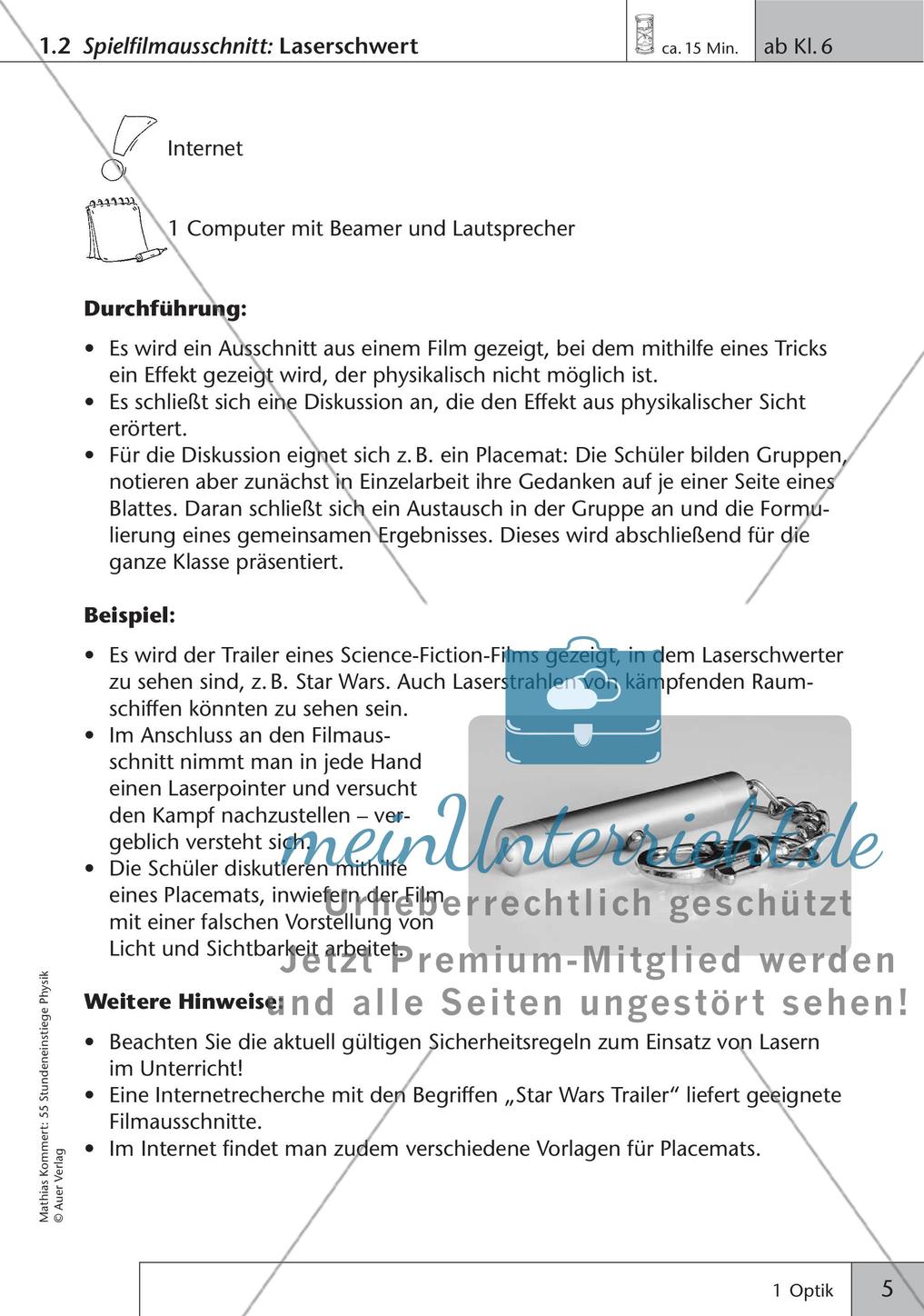 Stundeneinstiege: Optik Preview 7