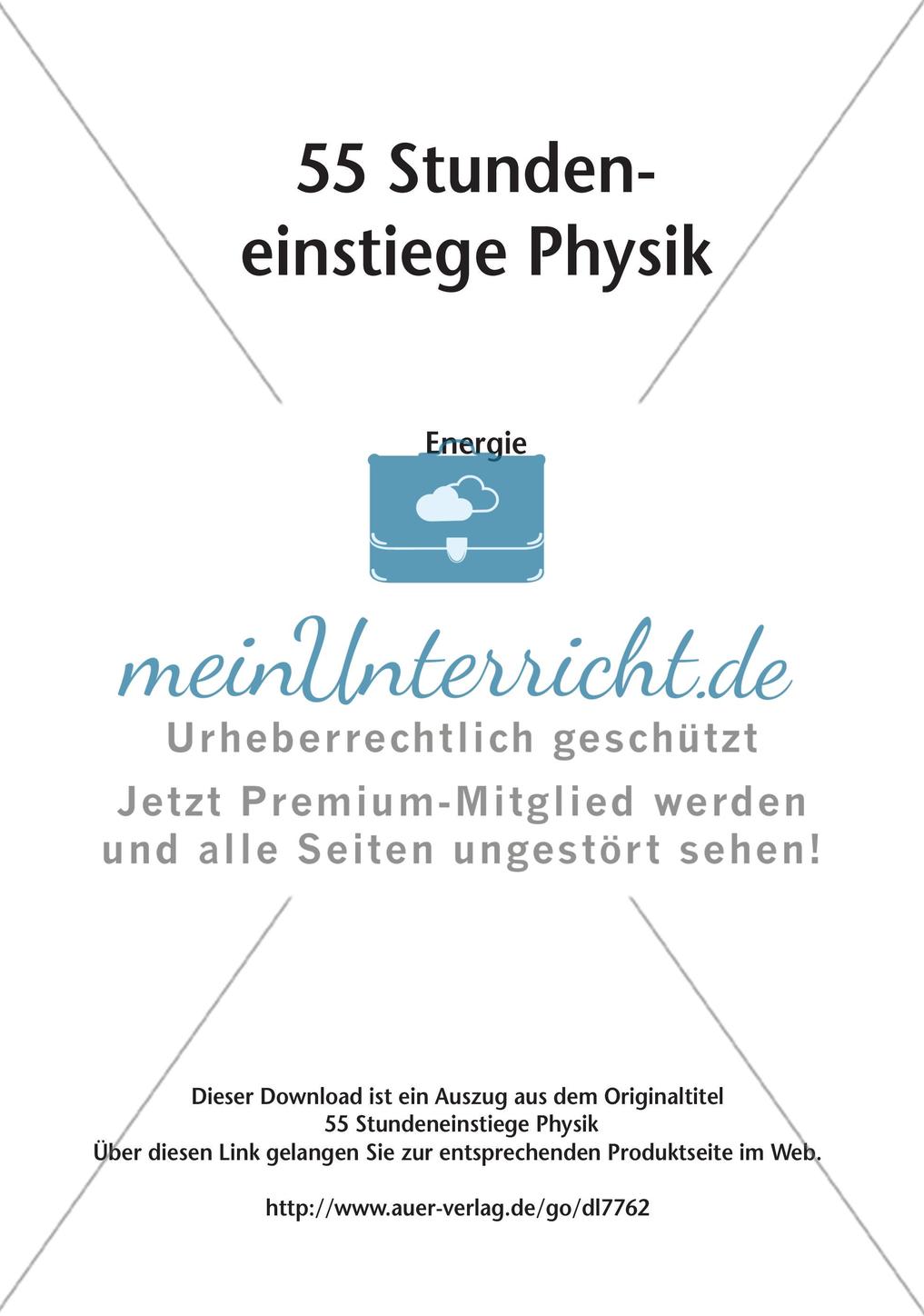 Stundeneinstiege: Energie Preview 2