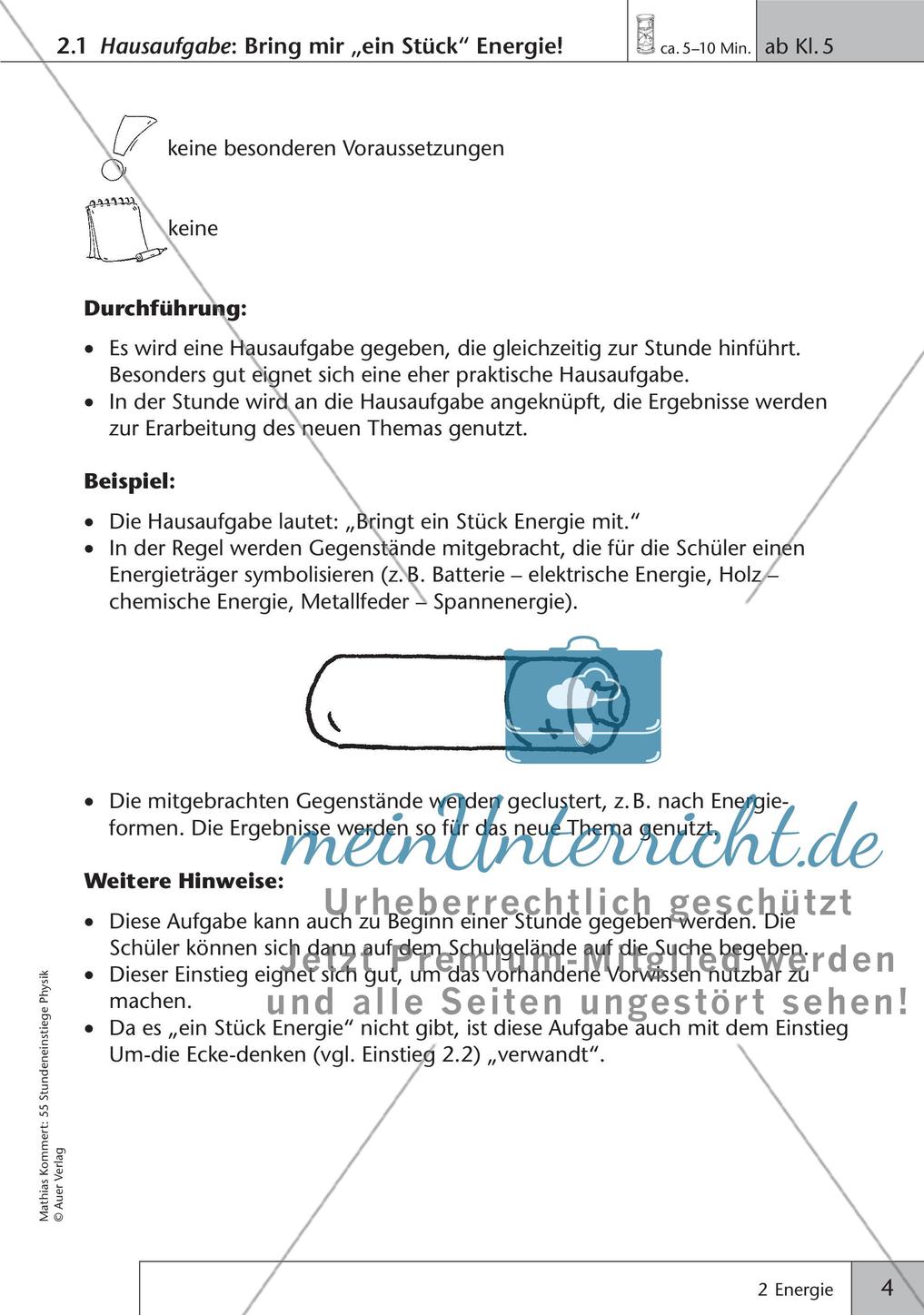 Stundeneinstiege: Energie Preview 6
