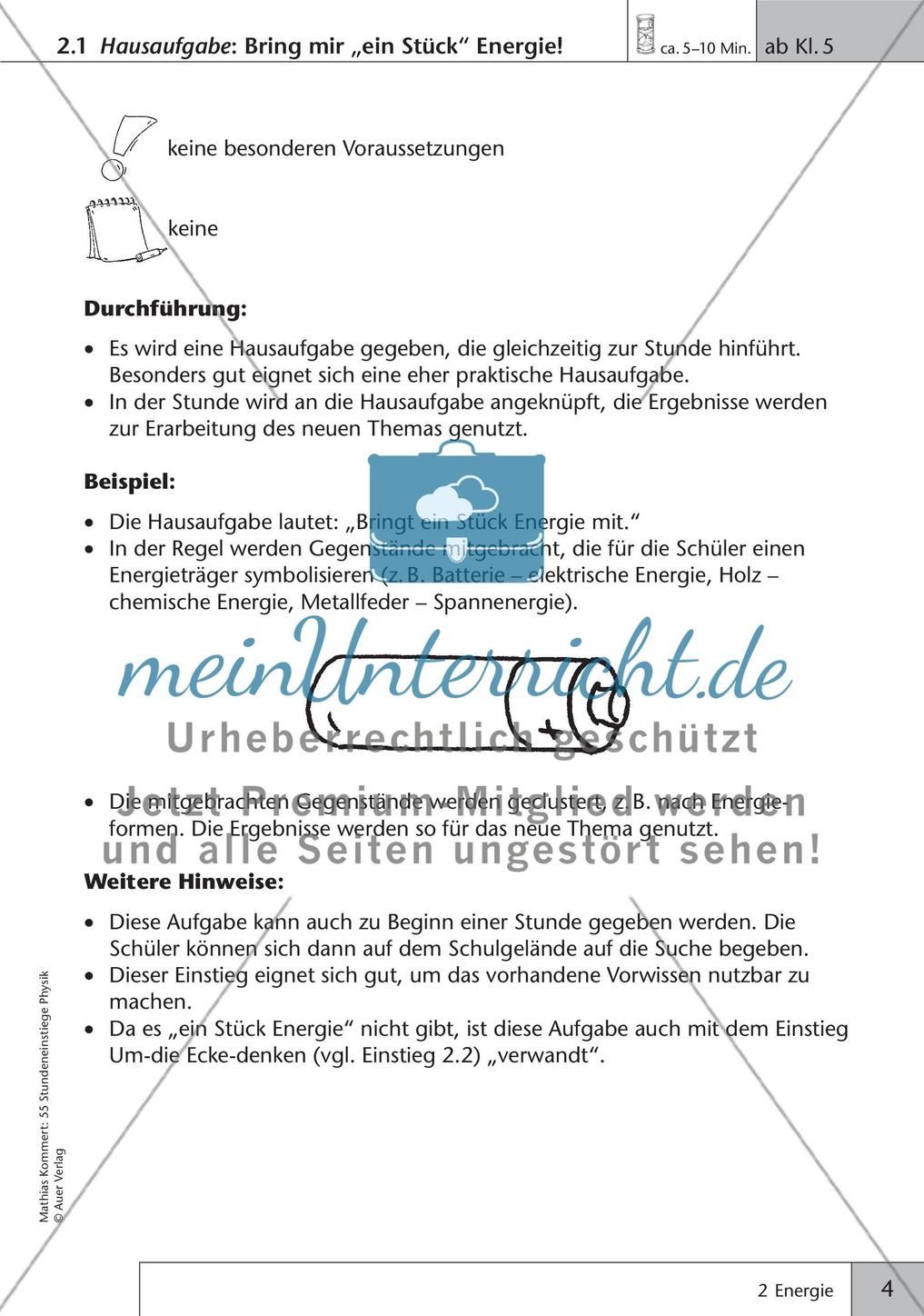 Stundeneinstiege: Energie Preview 6
