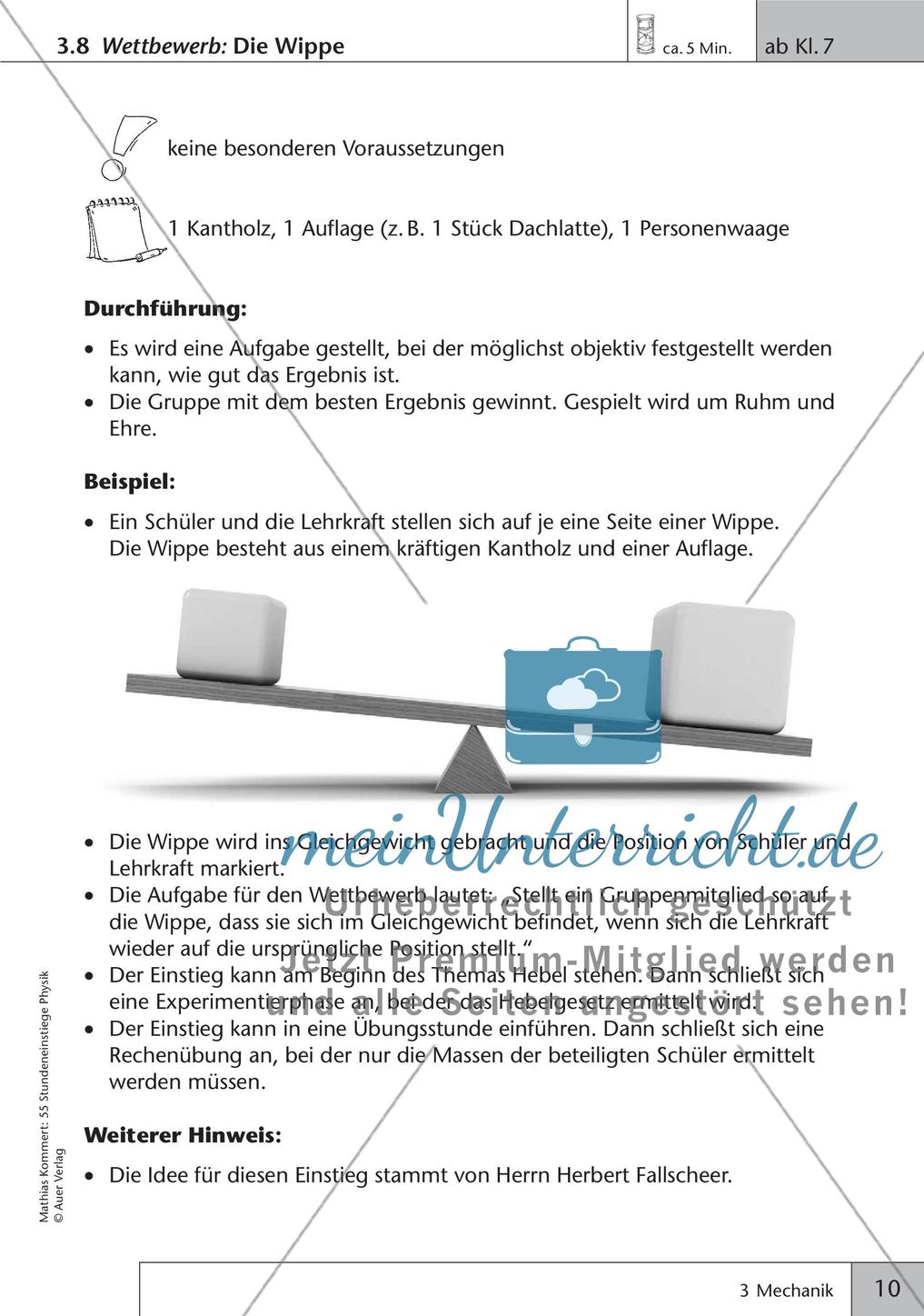 Stundeneinstiege: Mechanik Preview 12