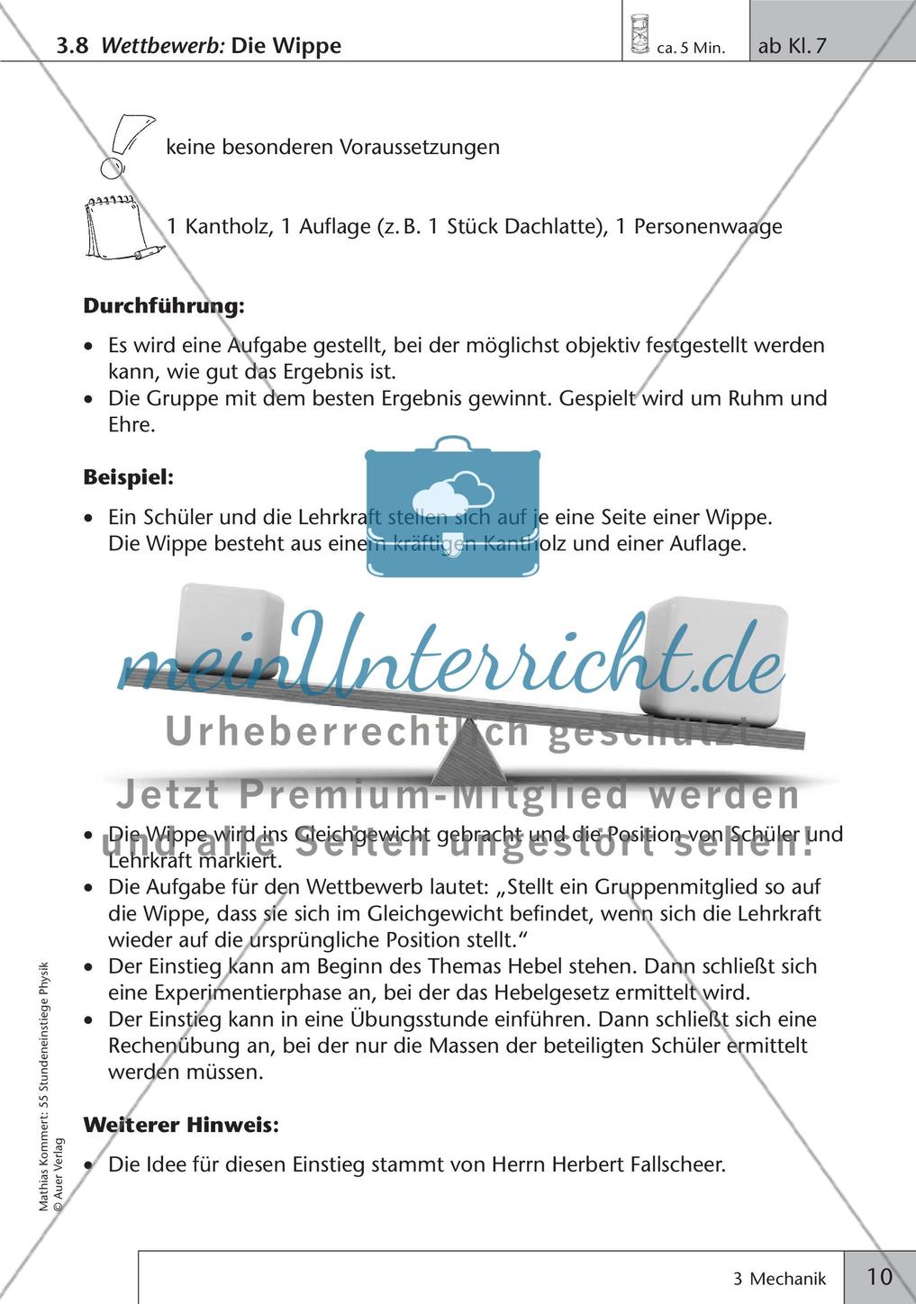 Stundeneinstiege: Mechanik Preview 12