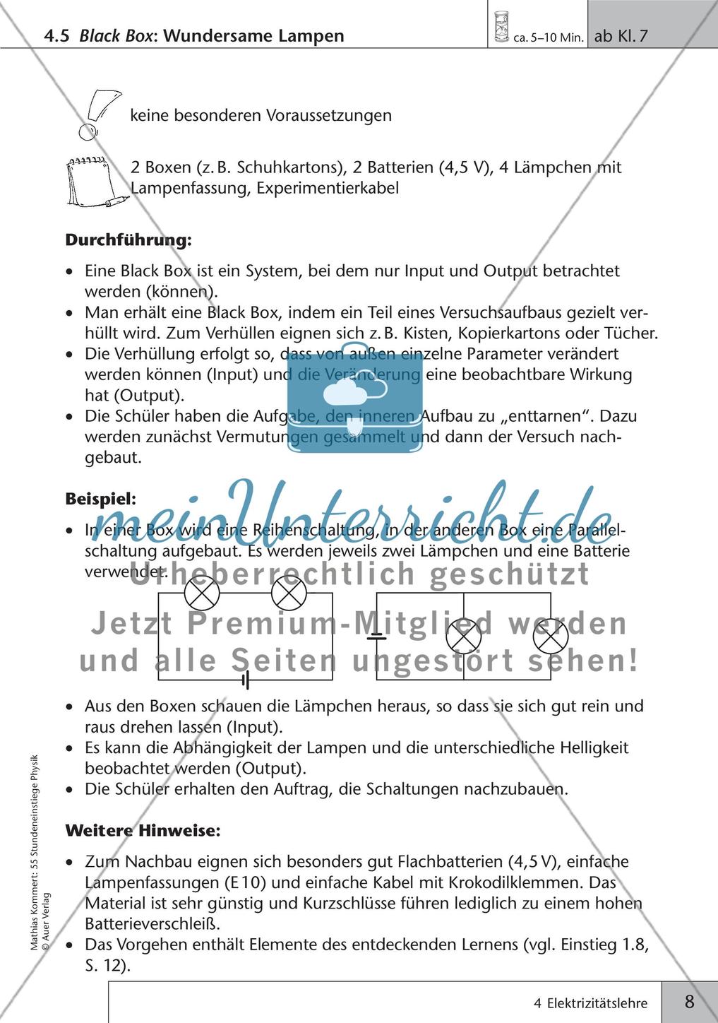 Stundeneinstiege: Elektizitätslehre Preview 10