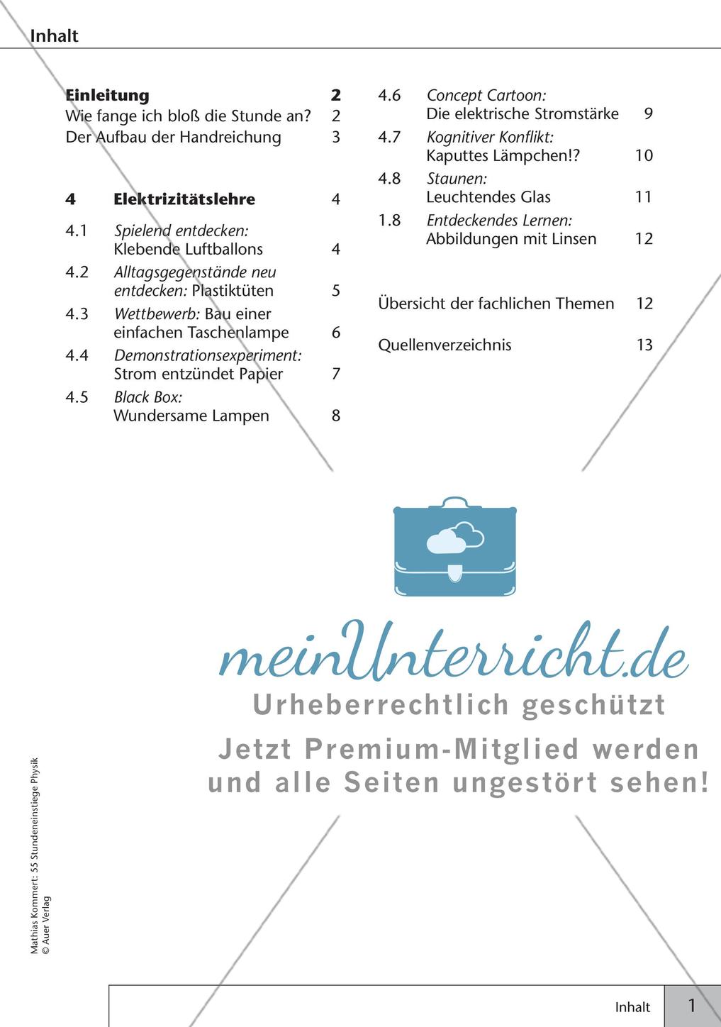 Stundeneinstiege: Elektizitätslehre Preview 3