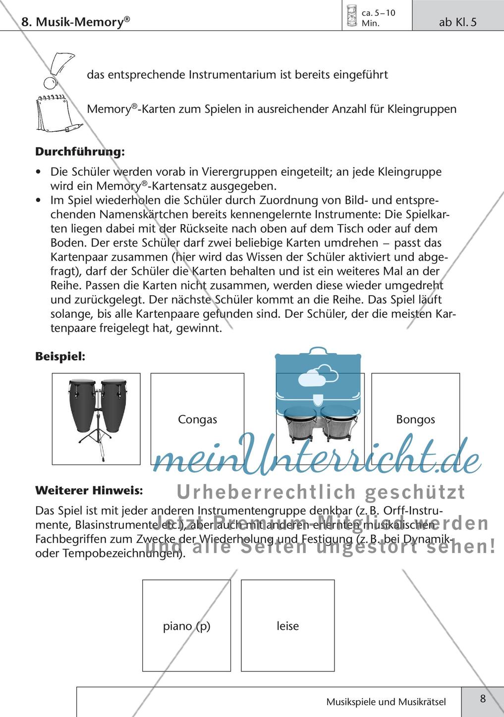 Stundeneinstiege: Musikbeispiele und Rätsel Preview 10