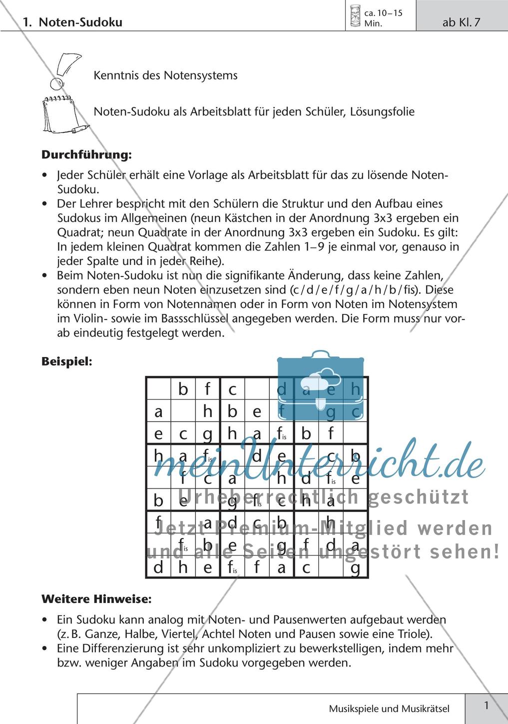 Stundeneinstiege: Musikbeispiele und Rätsel Preview 3