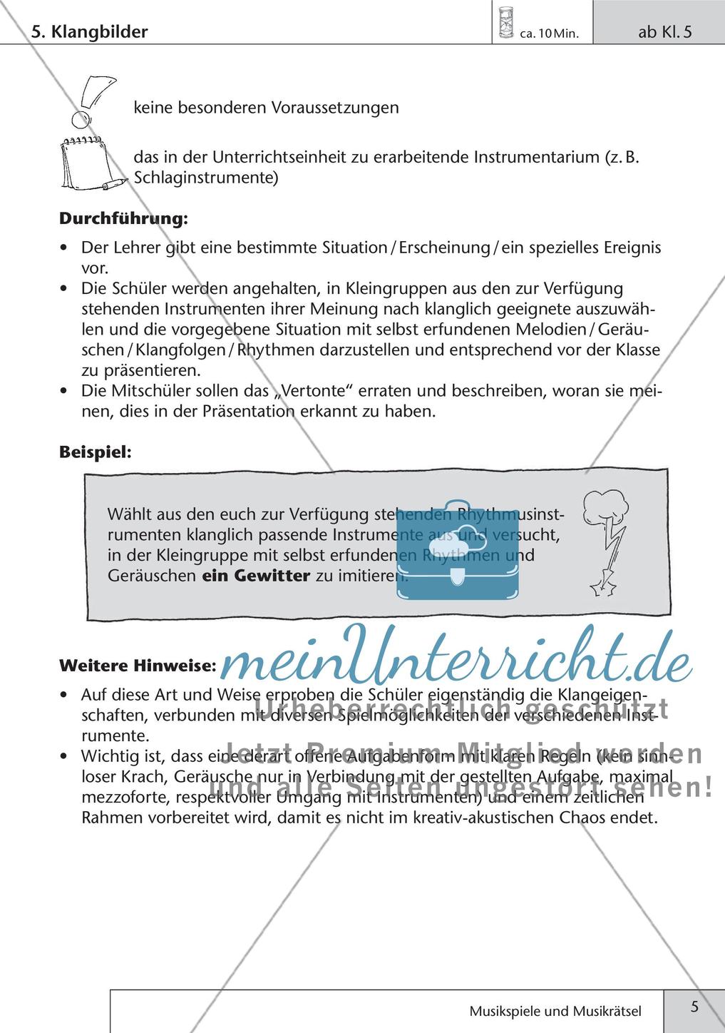 Stundeneinstiege: Musikbeispiele und Rätsel Preview 7