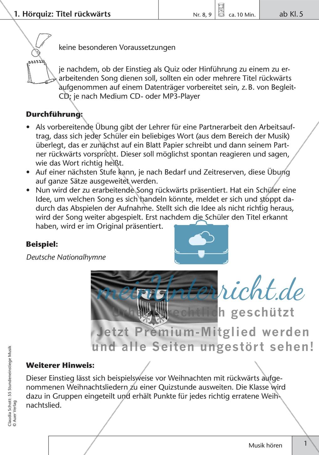 Stundeneinstiege: Hören von Musik Preview 3