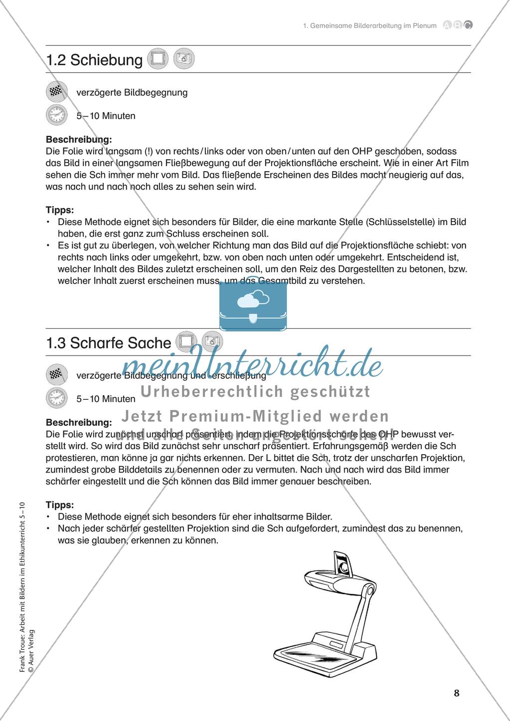 Arbeit mit Bildern im Ethikunterricht: Bilderarbeitung im Plenum Preview 10