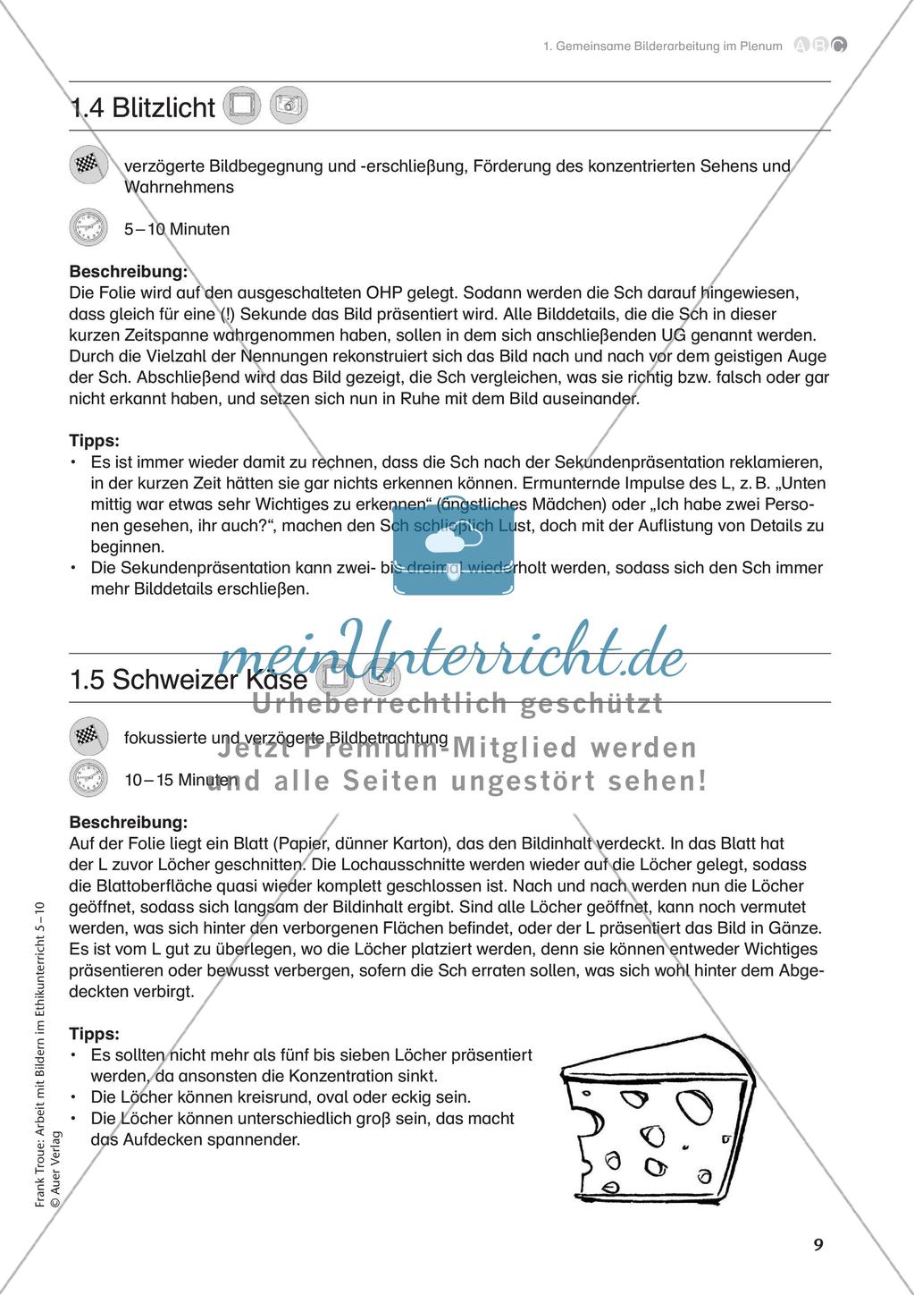 Arbeit mit Bildern im Ethikunterricht: Bilderarbeitung im Plenum Preview 11