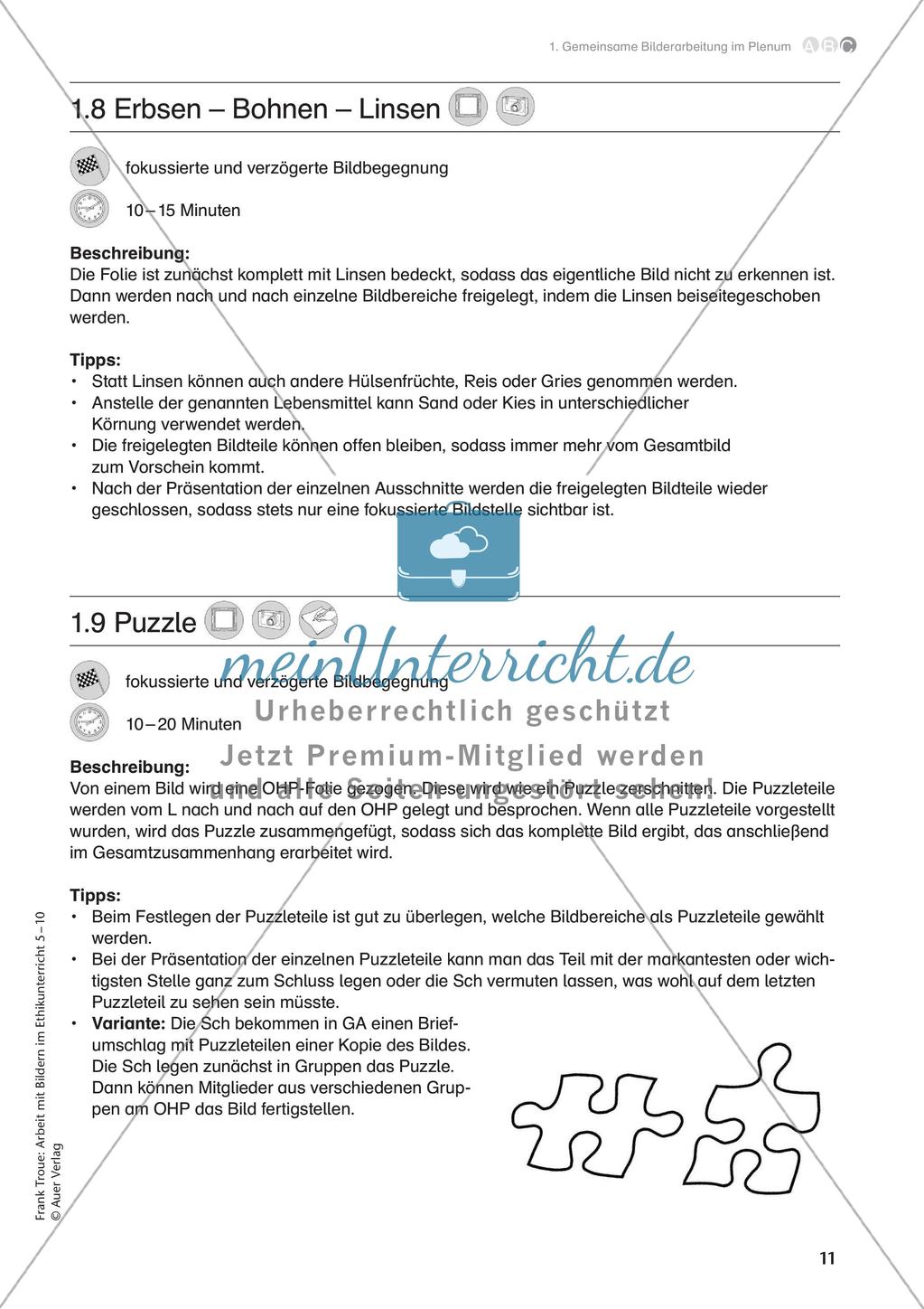 Arbeit mit Bildern im Ethikunterricht: Bilderarbeitung im Plenum Preview 13