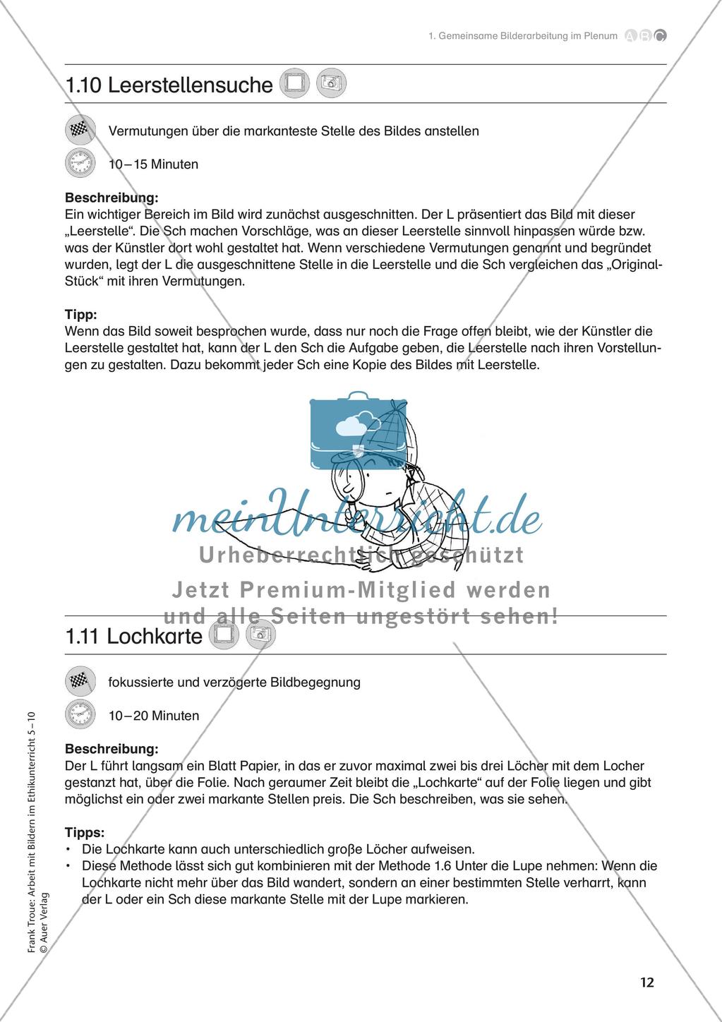 Arbeit mit Bildern im Ethikunterricht: Bilderarbeitung im Plenum Preview 14