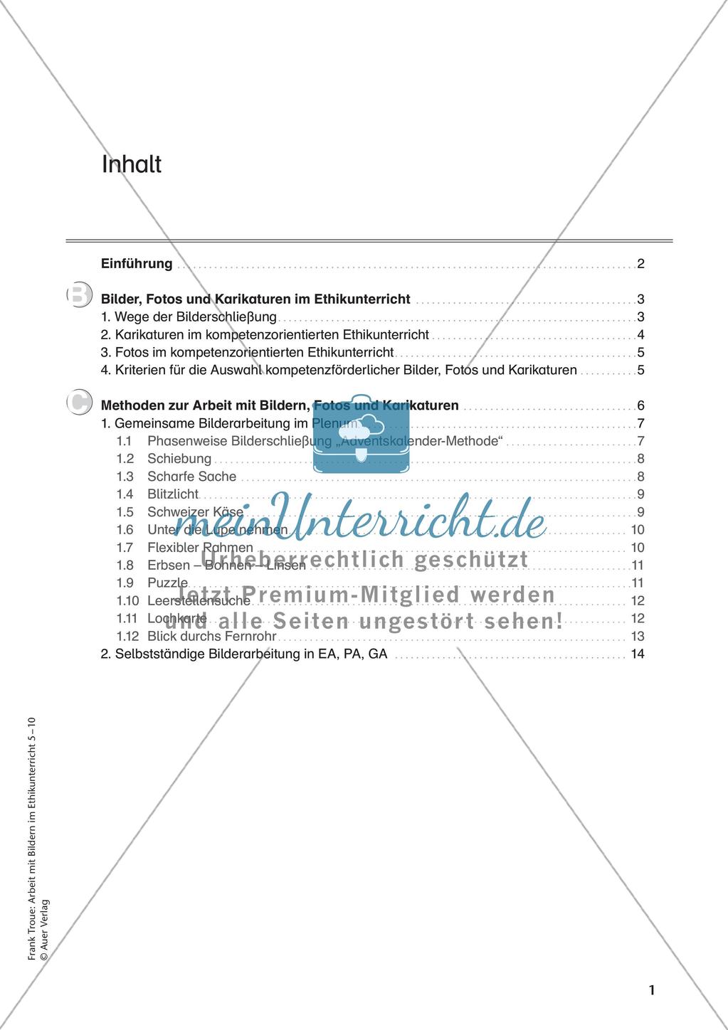 Arbeit mit Bildern im Ethikunterricht: Bilderarbeitung im Plenum Preview 3