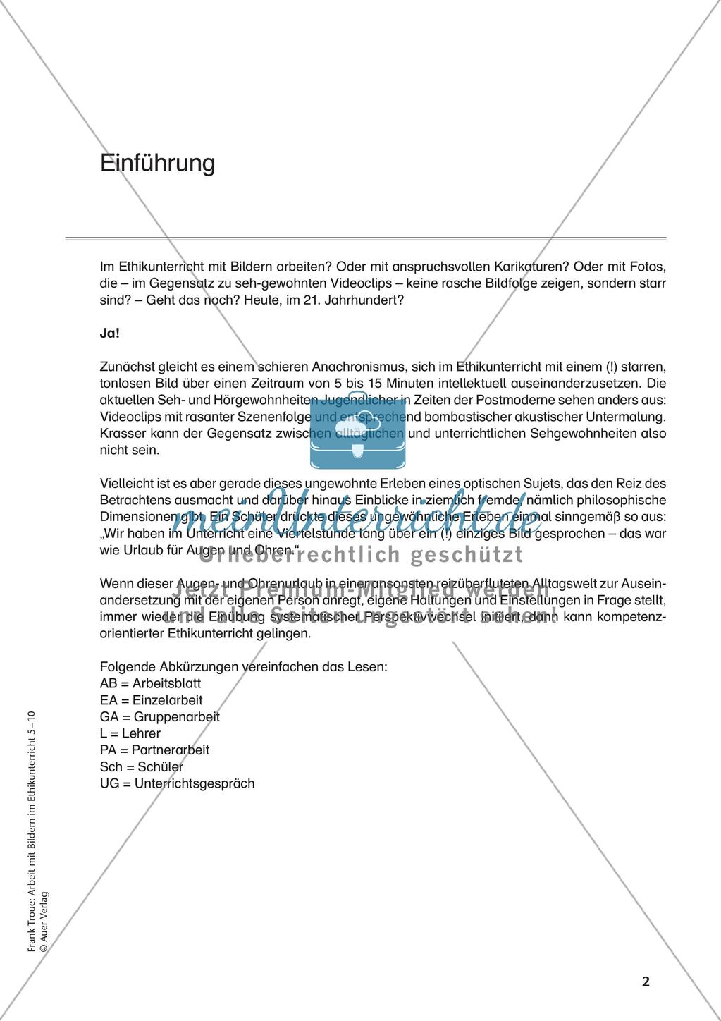 Arbeit mit Bildern im Ethikunterricht: Bilderarbeitung im Plenum Preview 4