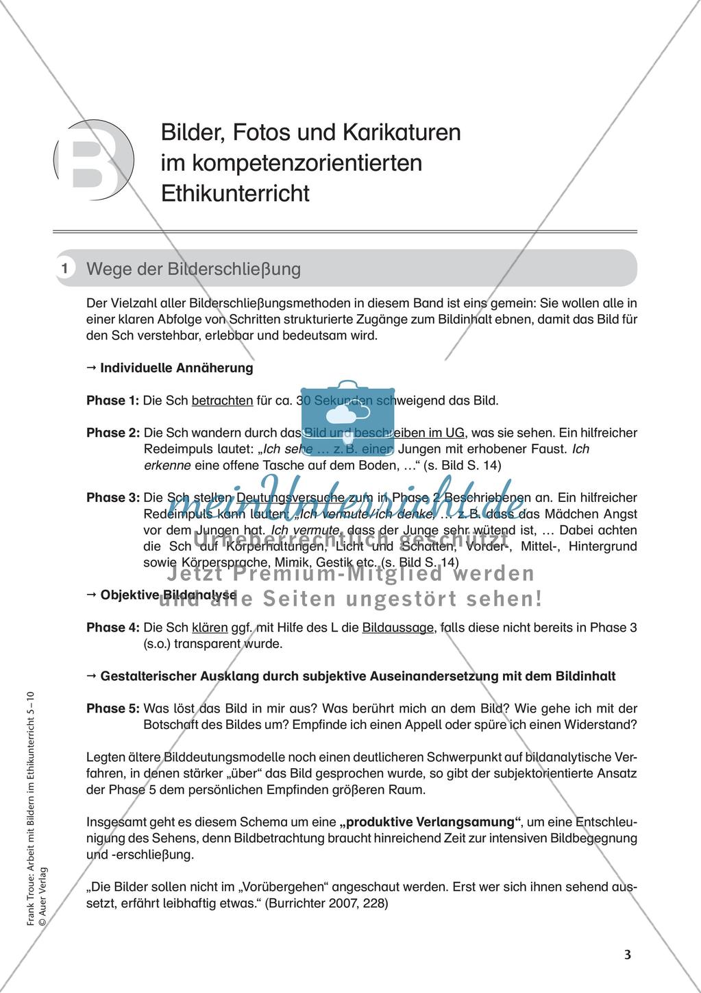 Arbeit mit Bildern im Ethikunterricht: Bilderarbeitung im Plenum Preview 5