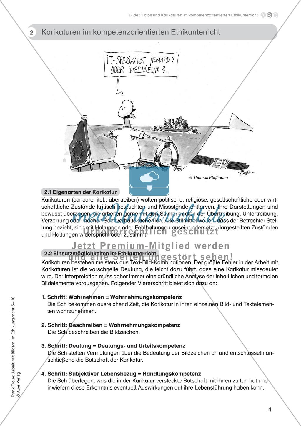 Arbeit mit Bildern im Ethikunterricht: Bilderarbeitung im Plenum Preview 6