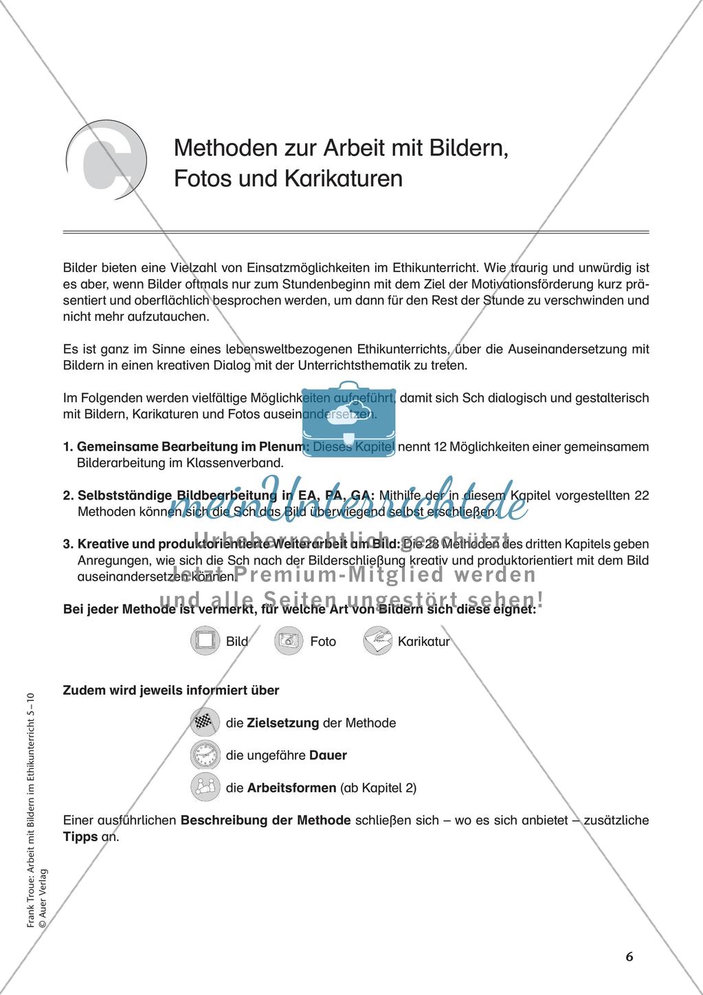 Arbeit mit Bildern im Ethikunterricht: Bilderarbeitung im Plenum Preview 8