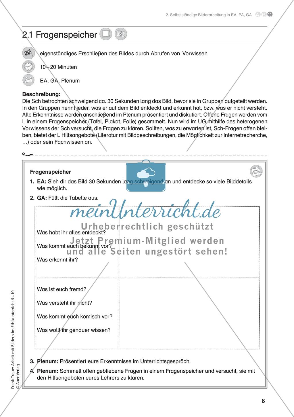 Arbeit mit Bildern im Ethikunterricht: Selbstständige Bilderarbeitung Preview 10