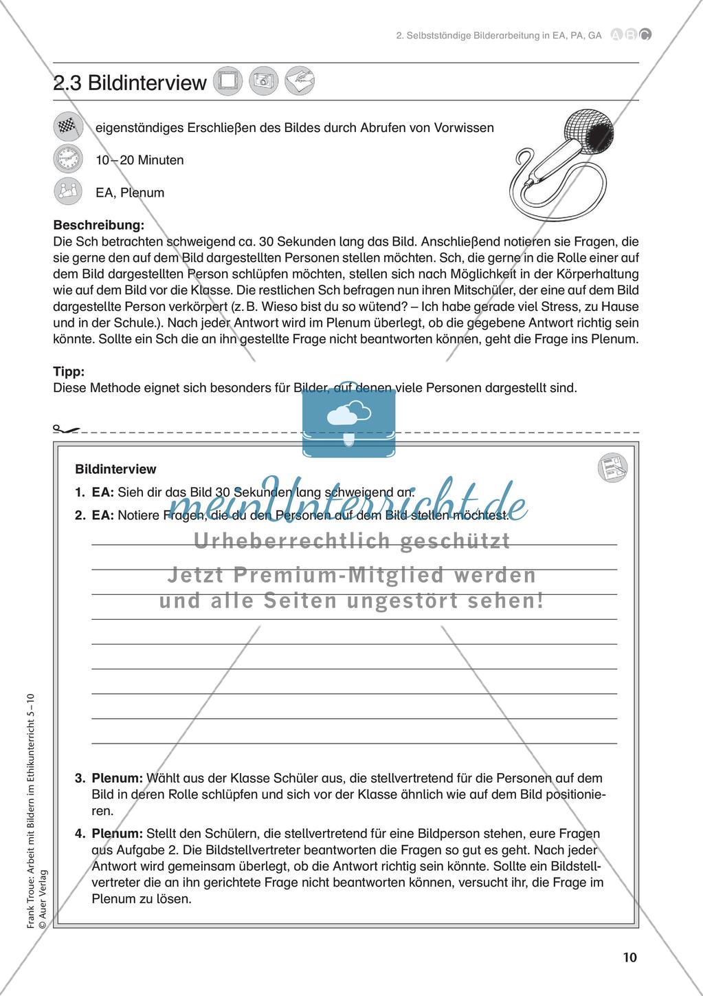 Arbeit mit Bildern im Ethikunterricht: Selbstständige Bilderarbeitung Preview 12