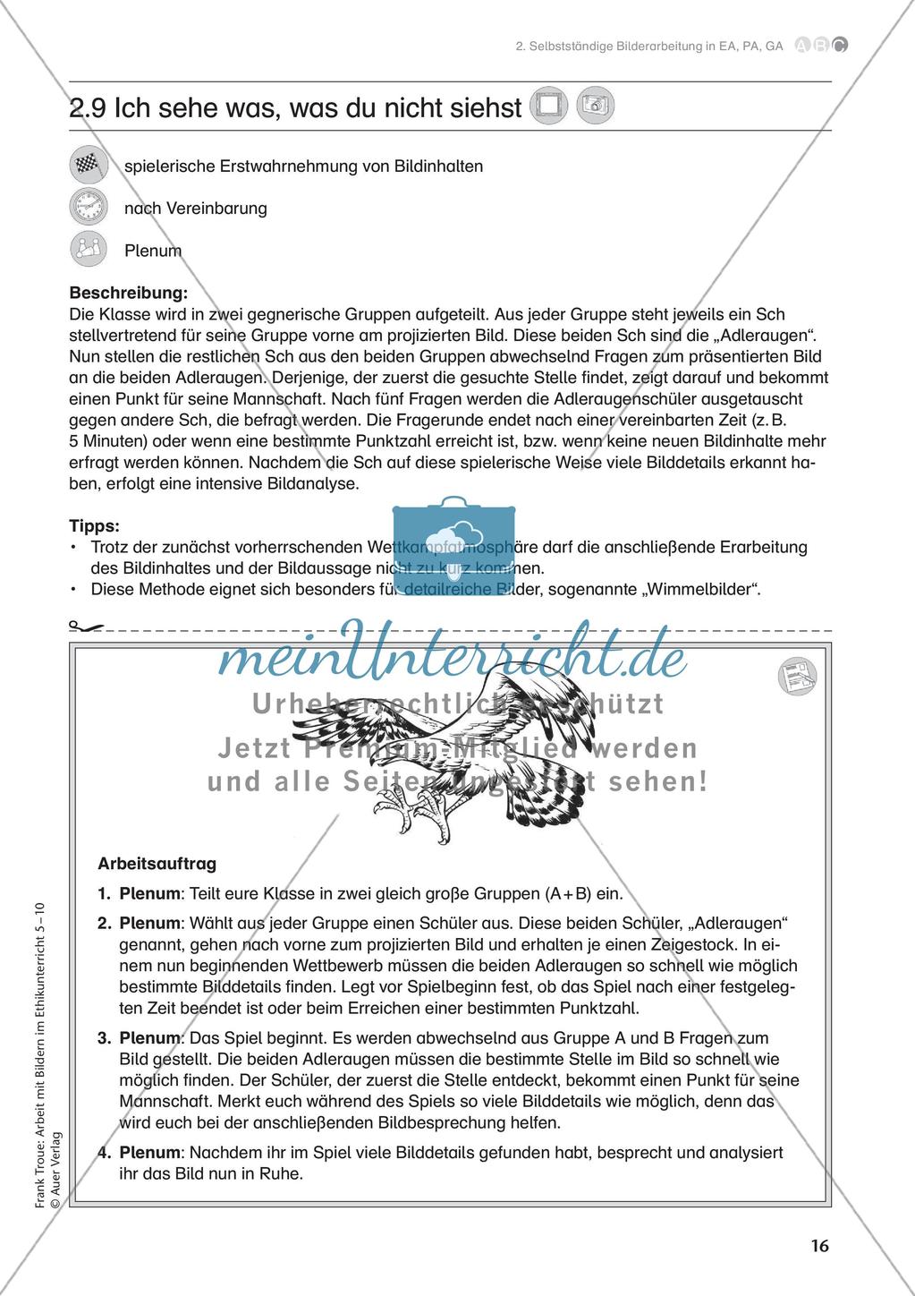 Arbeit mit Bildern im Ethikunterricht: Selbstständige Bilderarbeitung Preview 18