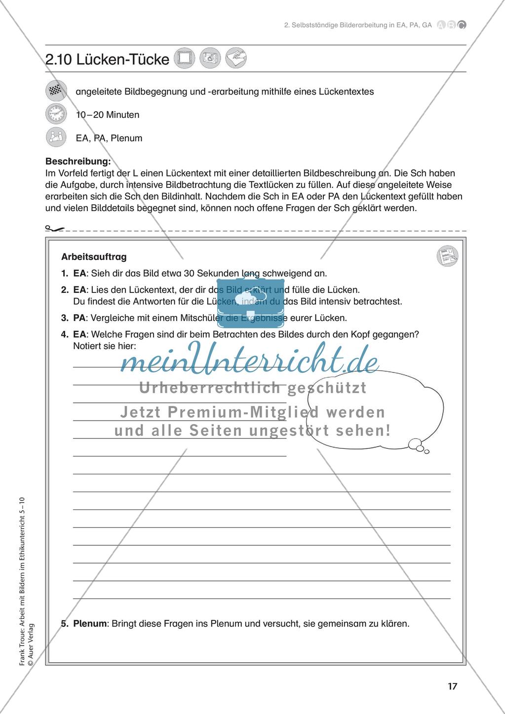 Arbeit mit Bildern im Ethikunterricht: Selbstständige Bilderarbeitung Preview 19