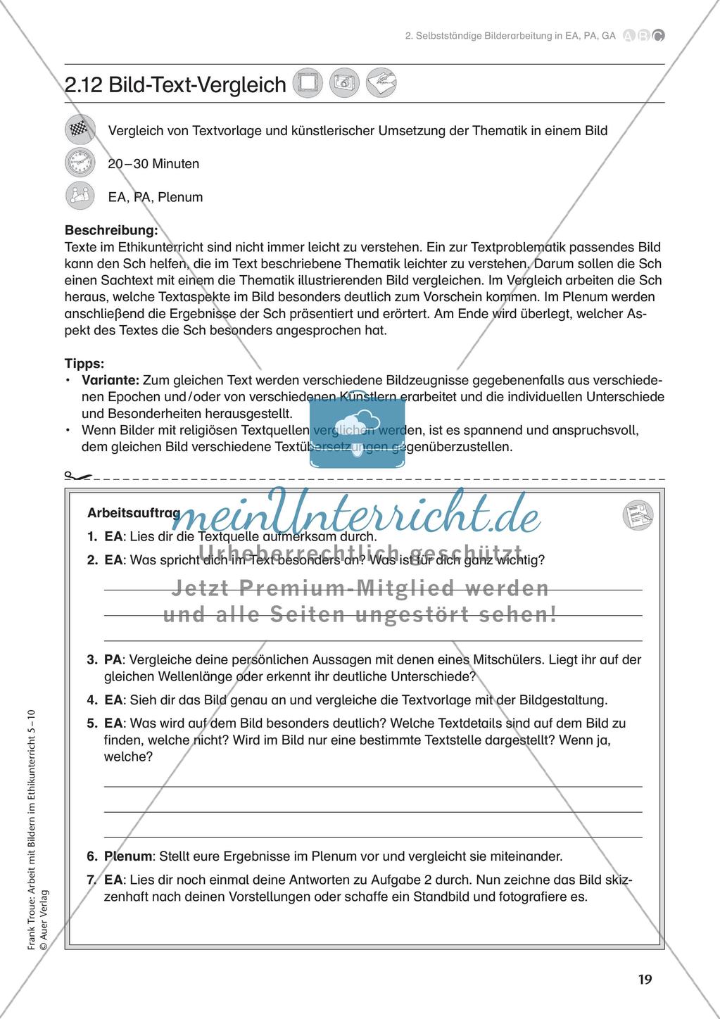 Arbeit mit Bildern im Ethikunterricht: Selbstständige Bilderarbeitung Preview 21